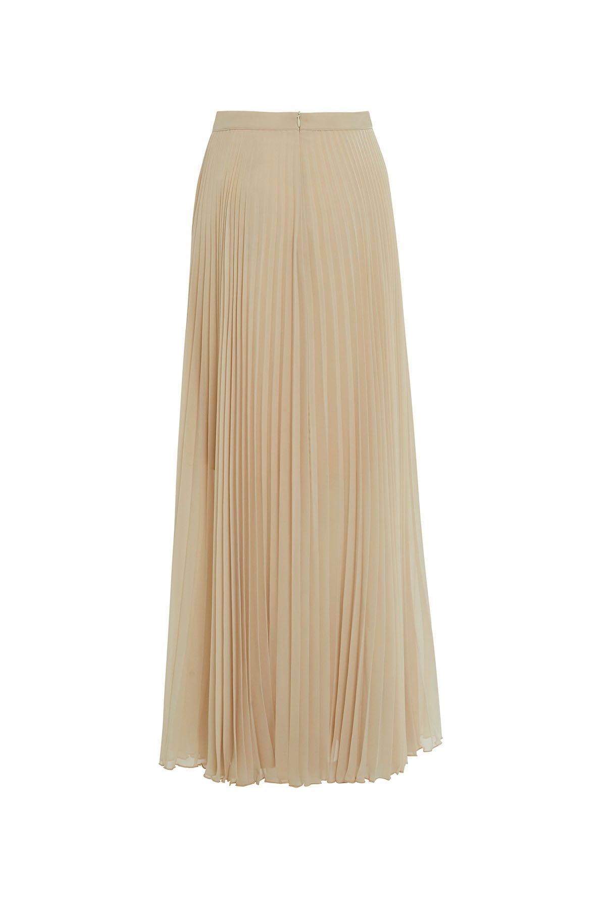 Beige Pleated Maxi Skirt