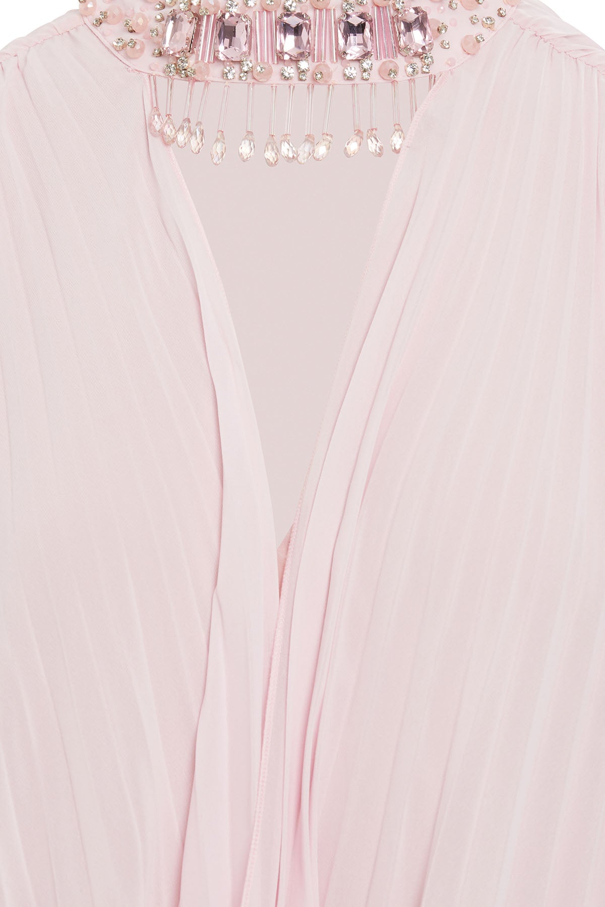 Pınk Maxi Dress with Cape Detail