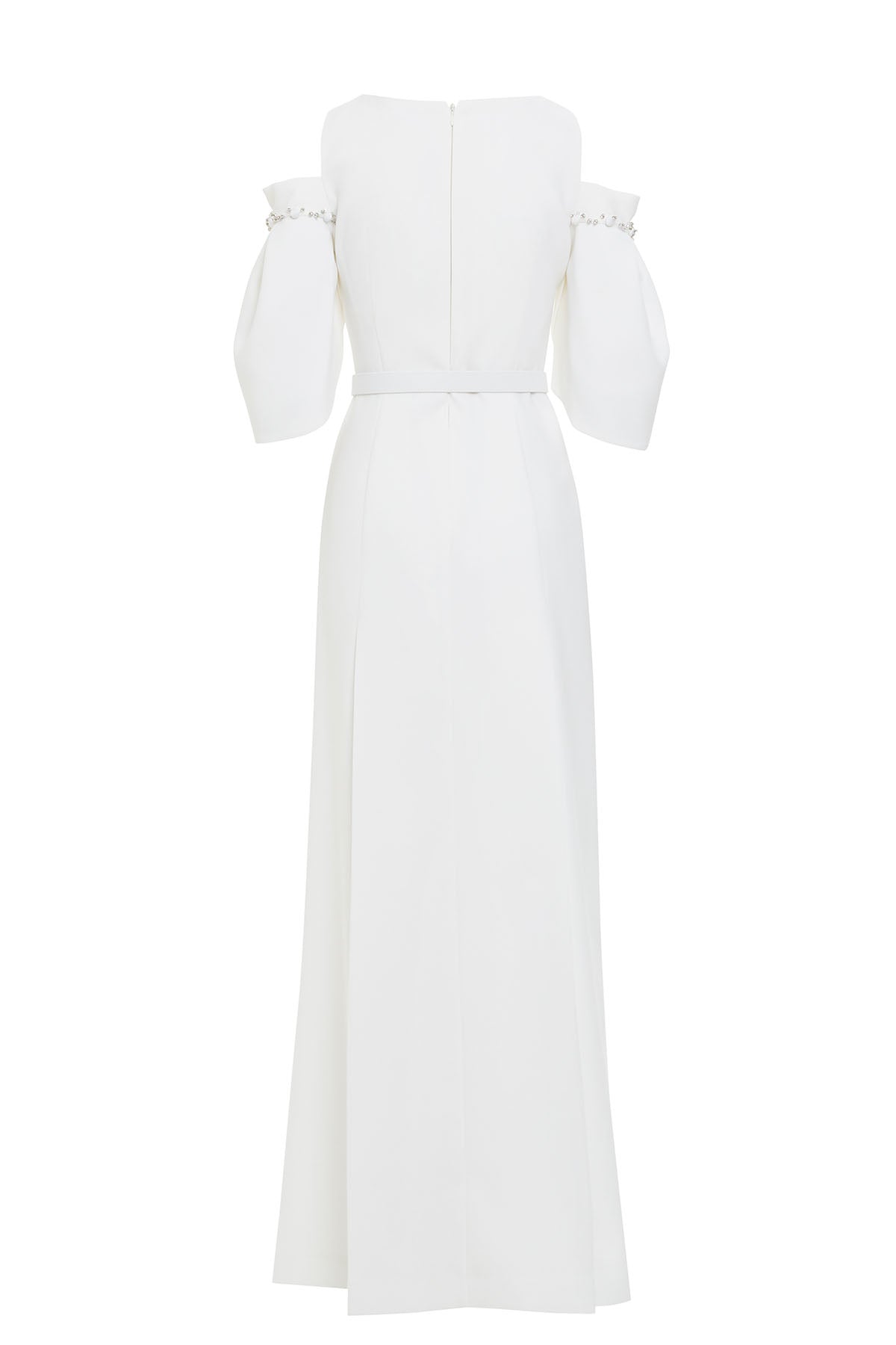 Ecru Off-Shoulder Long Dress