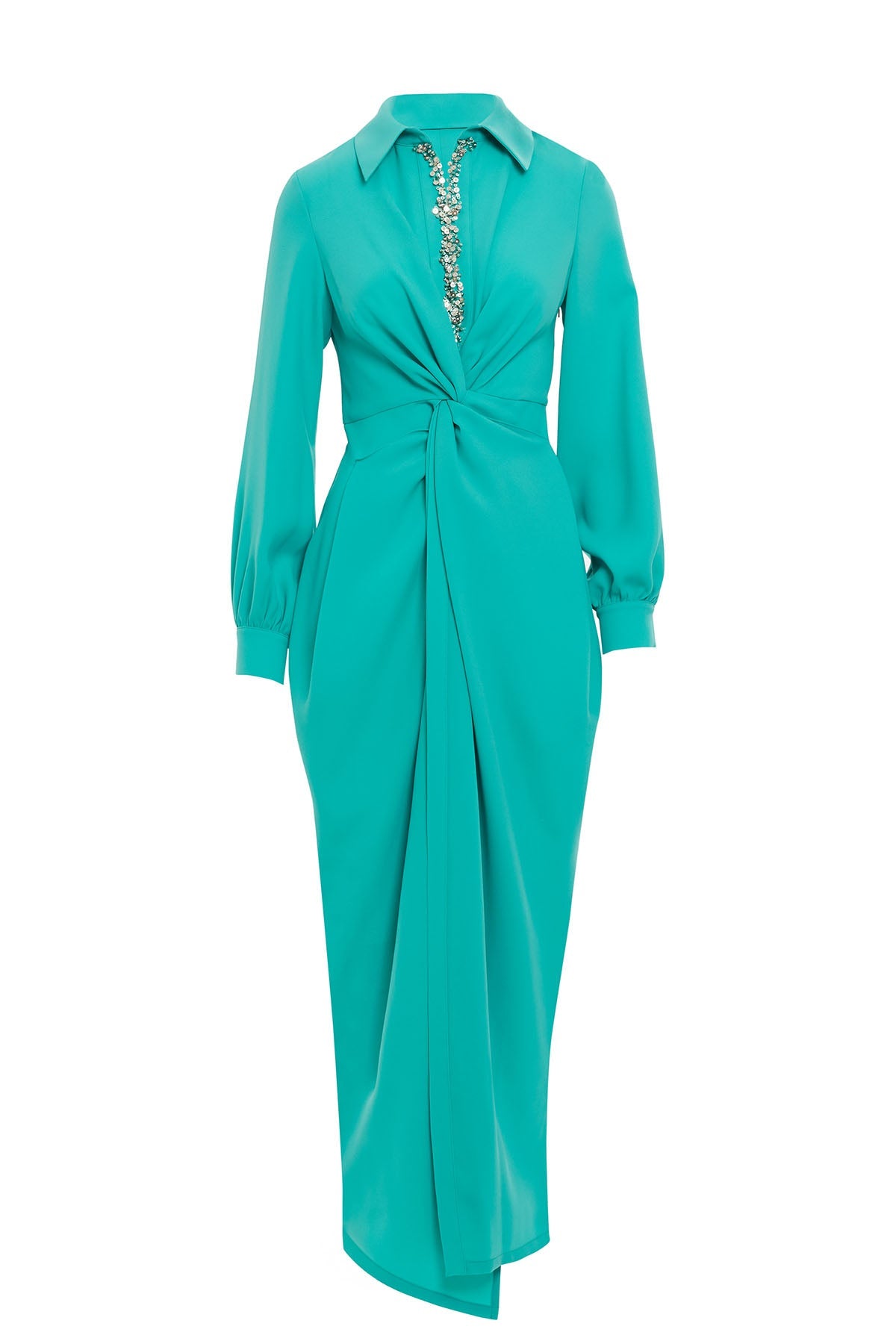 Green Beadwork Maxi Dress