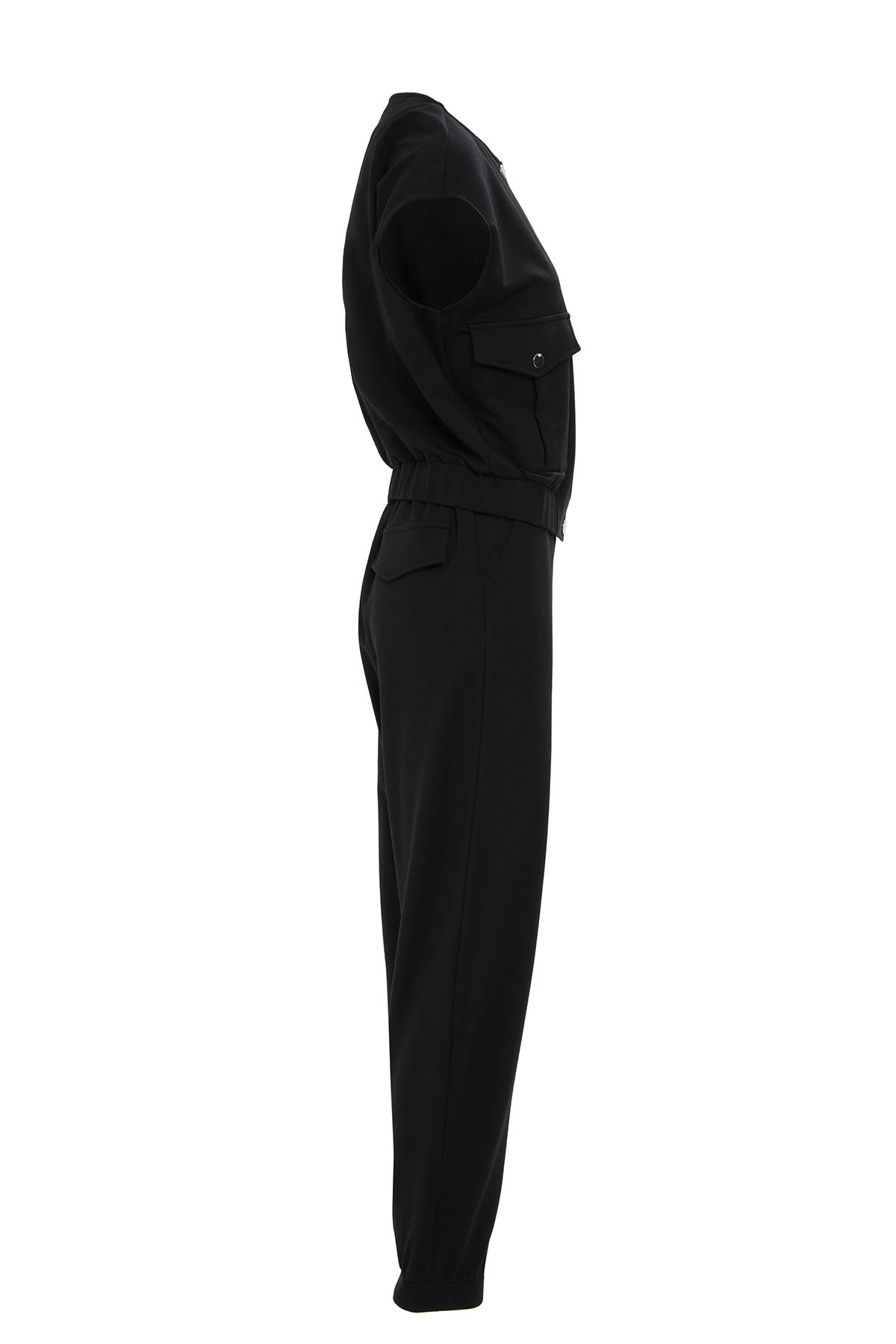 Black Vest-Layered Tracksuit