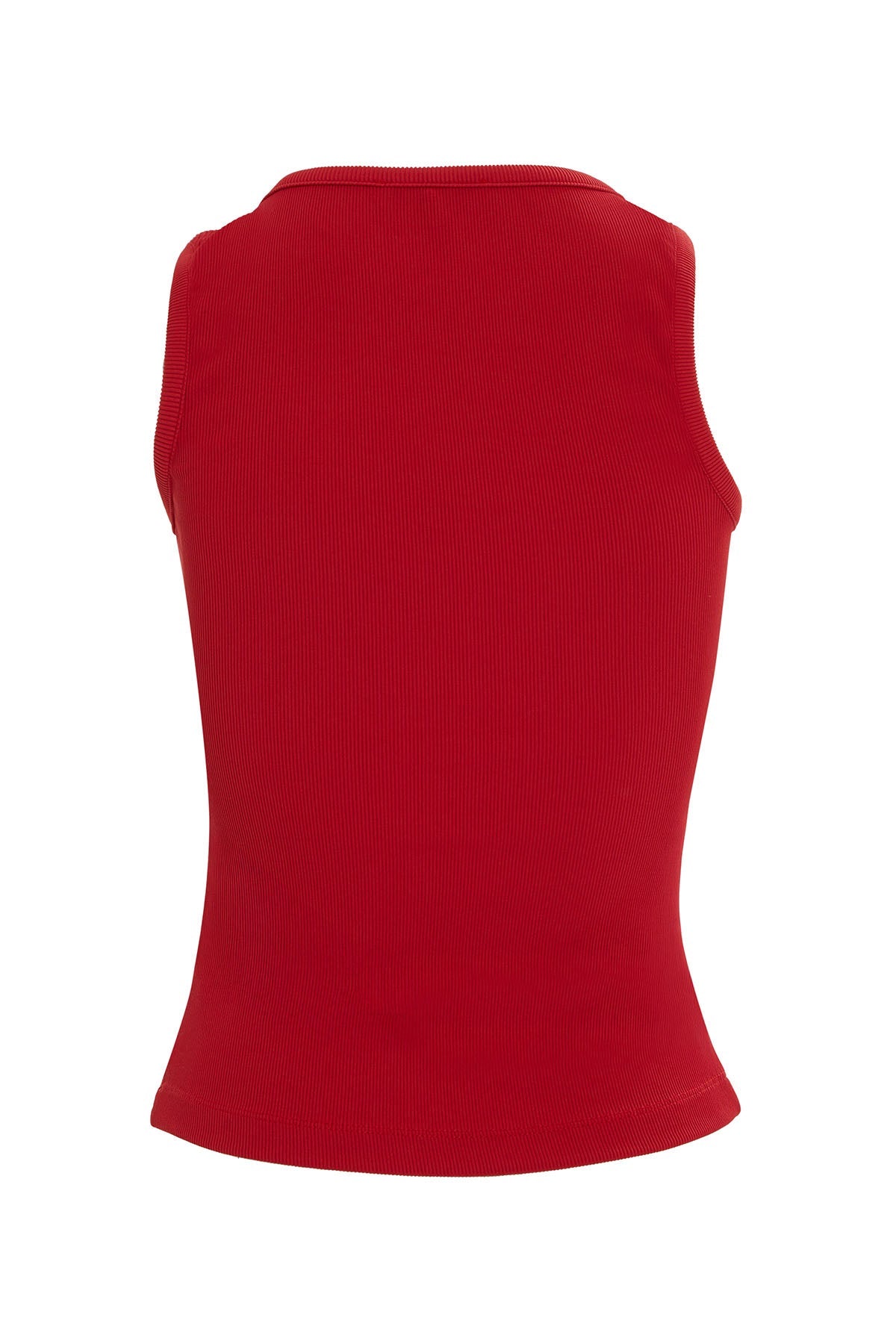 Red Button-Front Tank Top