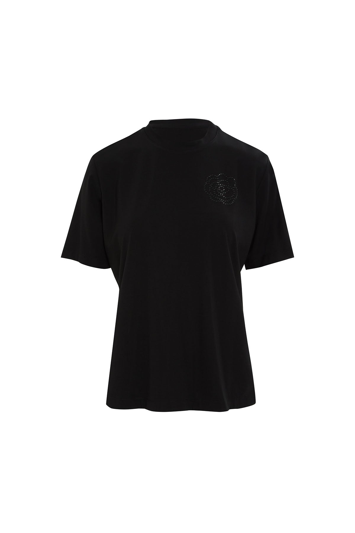 Black Floral Motif Blouse