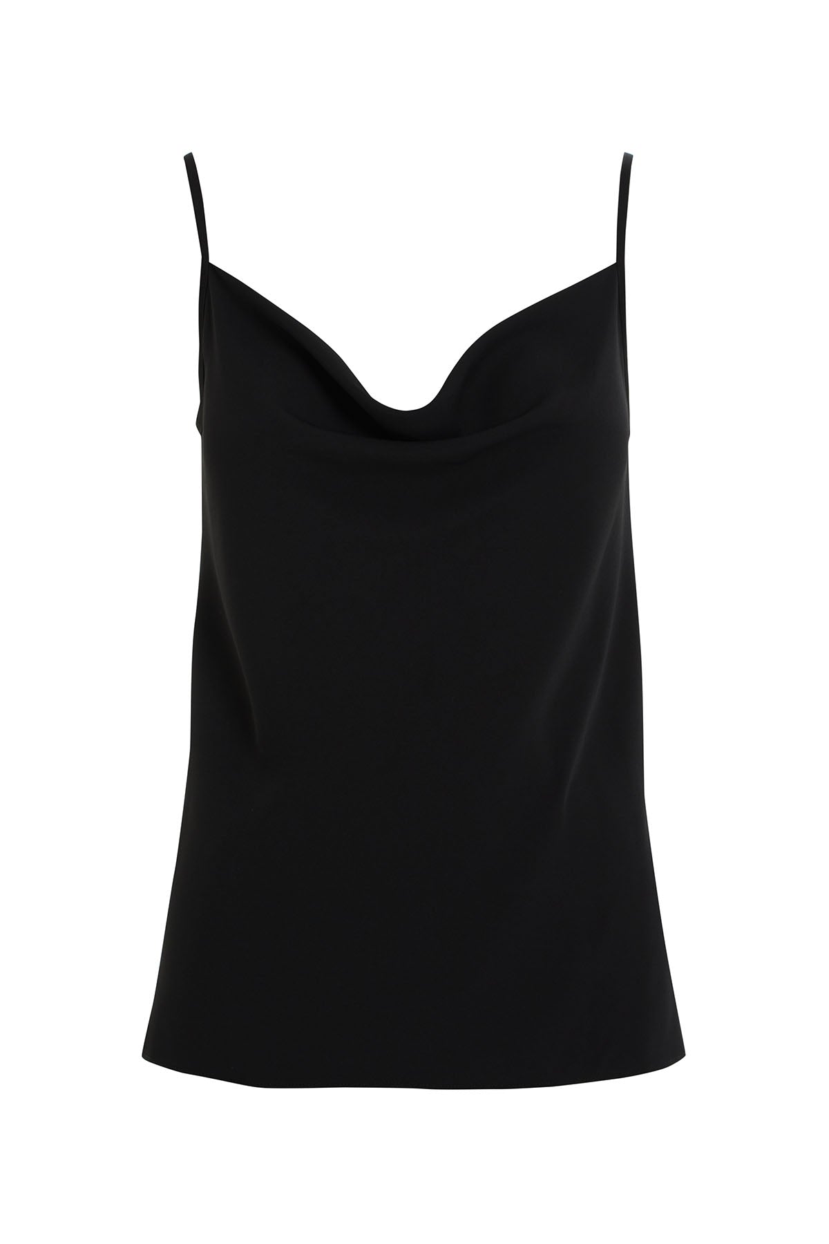 Black Drape Neck Blouse