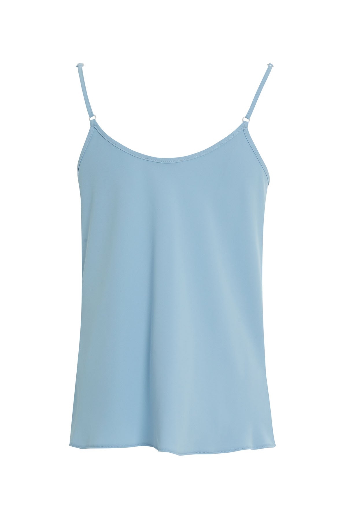 Blue Drape Neck Blouse