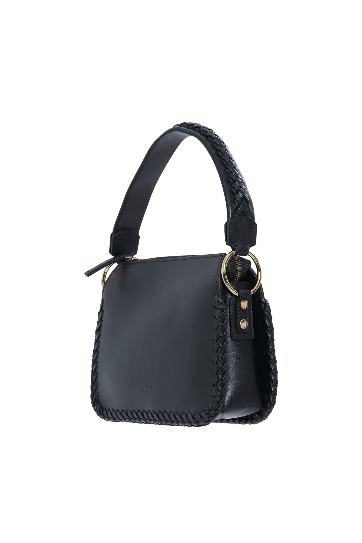 Woven Detail Leather Hbag