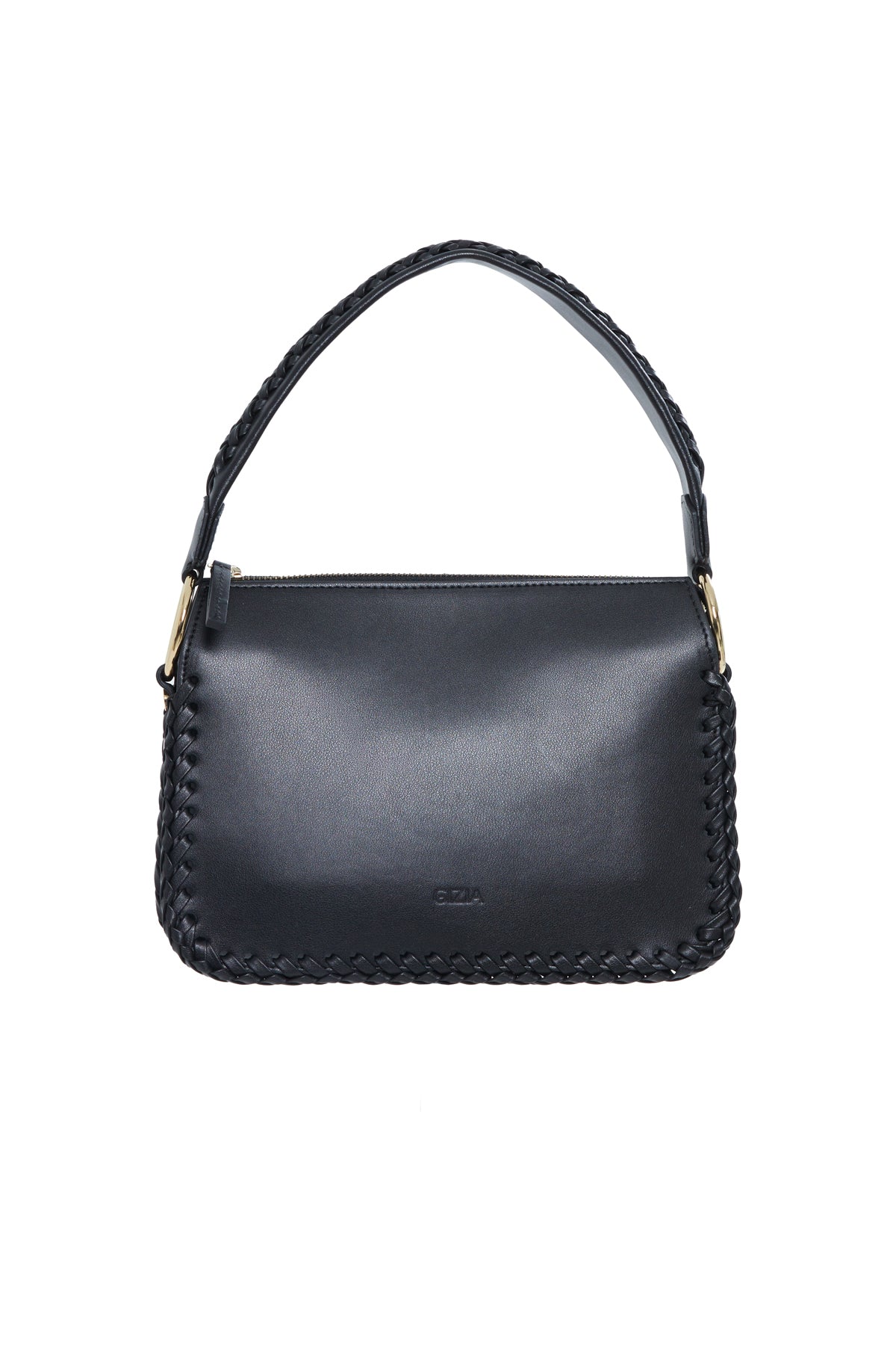 Woven Detail Leather Hbag