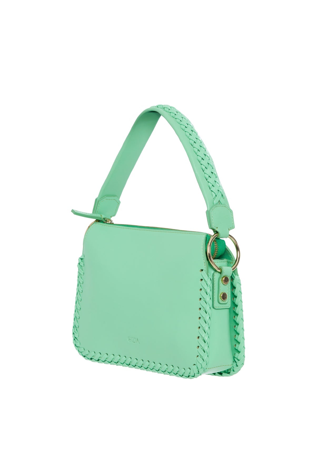 Woven Detail Leather Hbag