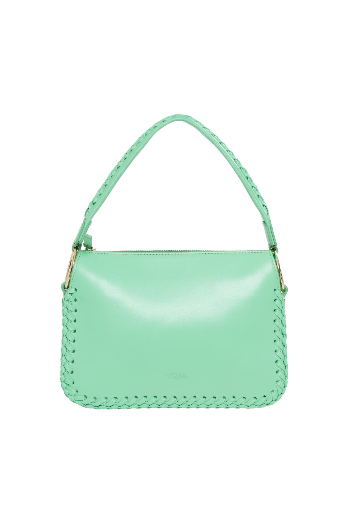 Woven Detail Leather Hbag