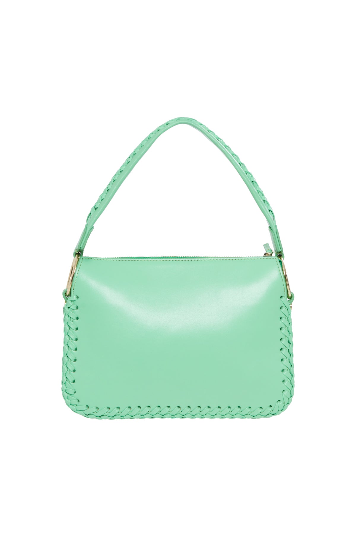 Woven Detail Leather Hbag