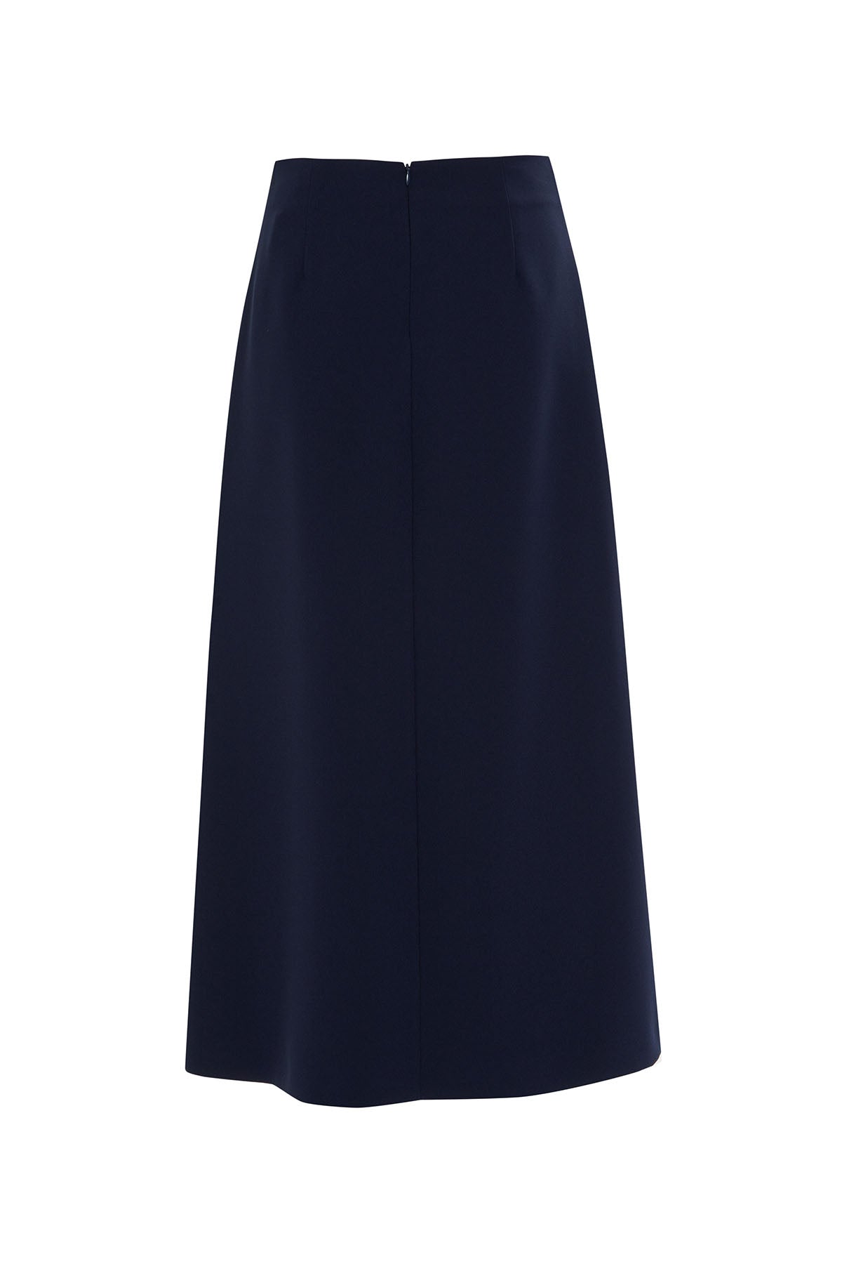 Navy Straight-Cut Maxi Skirt