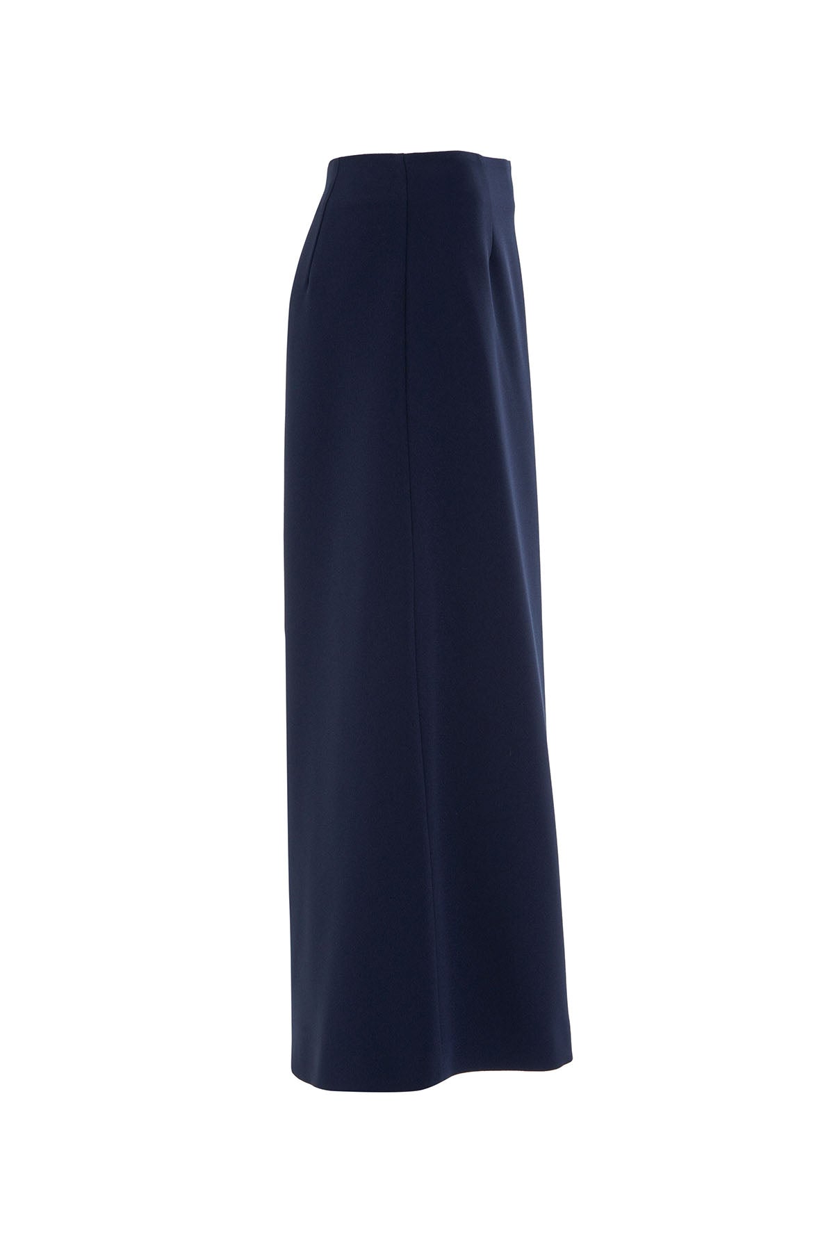 Navy Straight-Cut Maxi Skirt