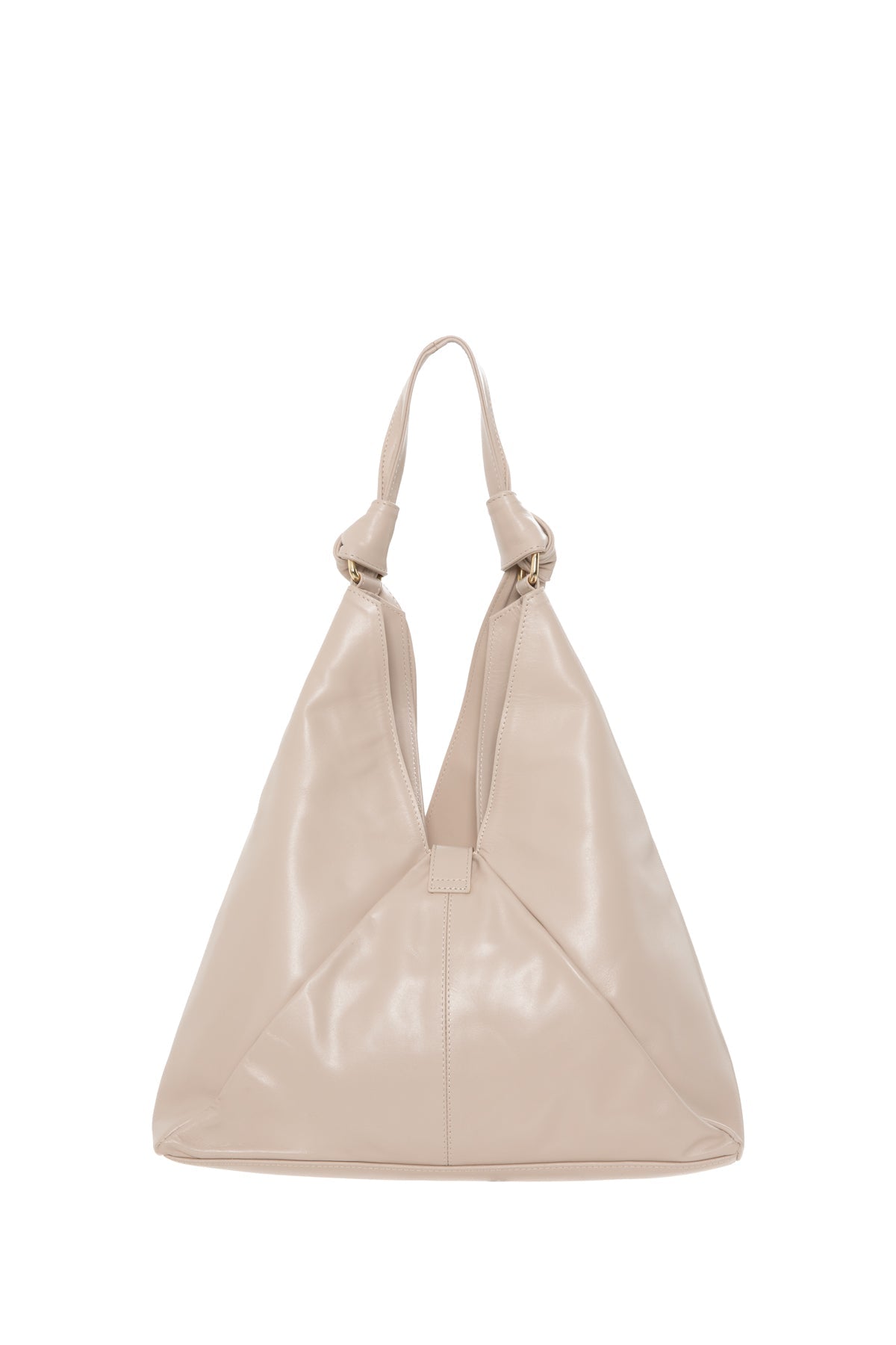 Leather Shoulder Bag With Tying Handle Detail