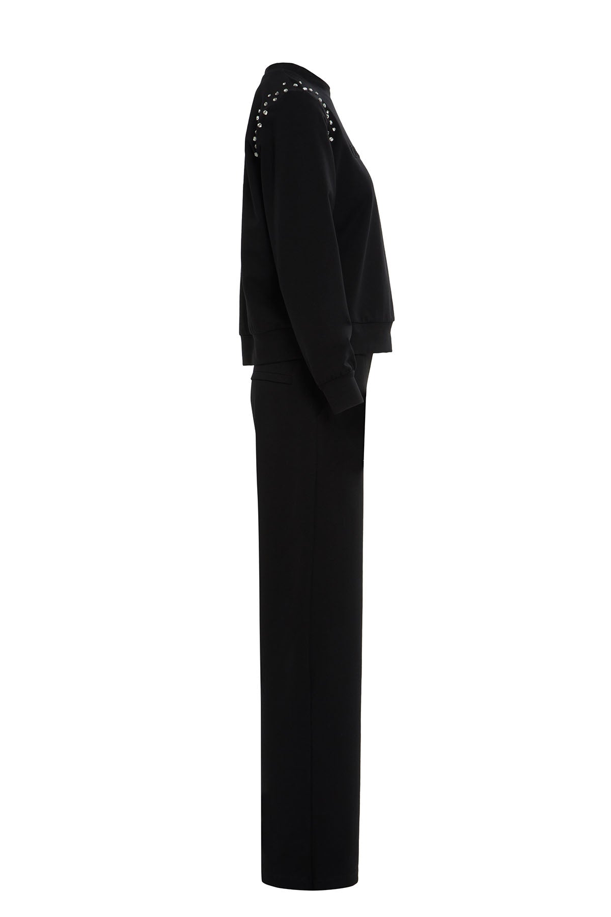 Black Stone-Embellished Tracksuit