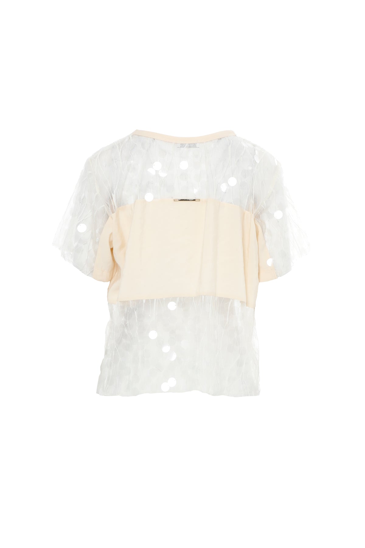 Ecru Mesh Detail Blouse