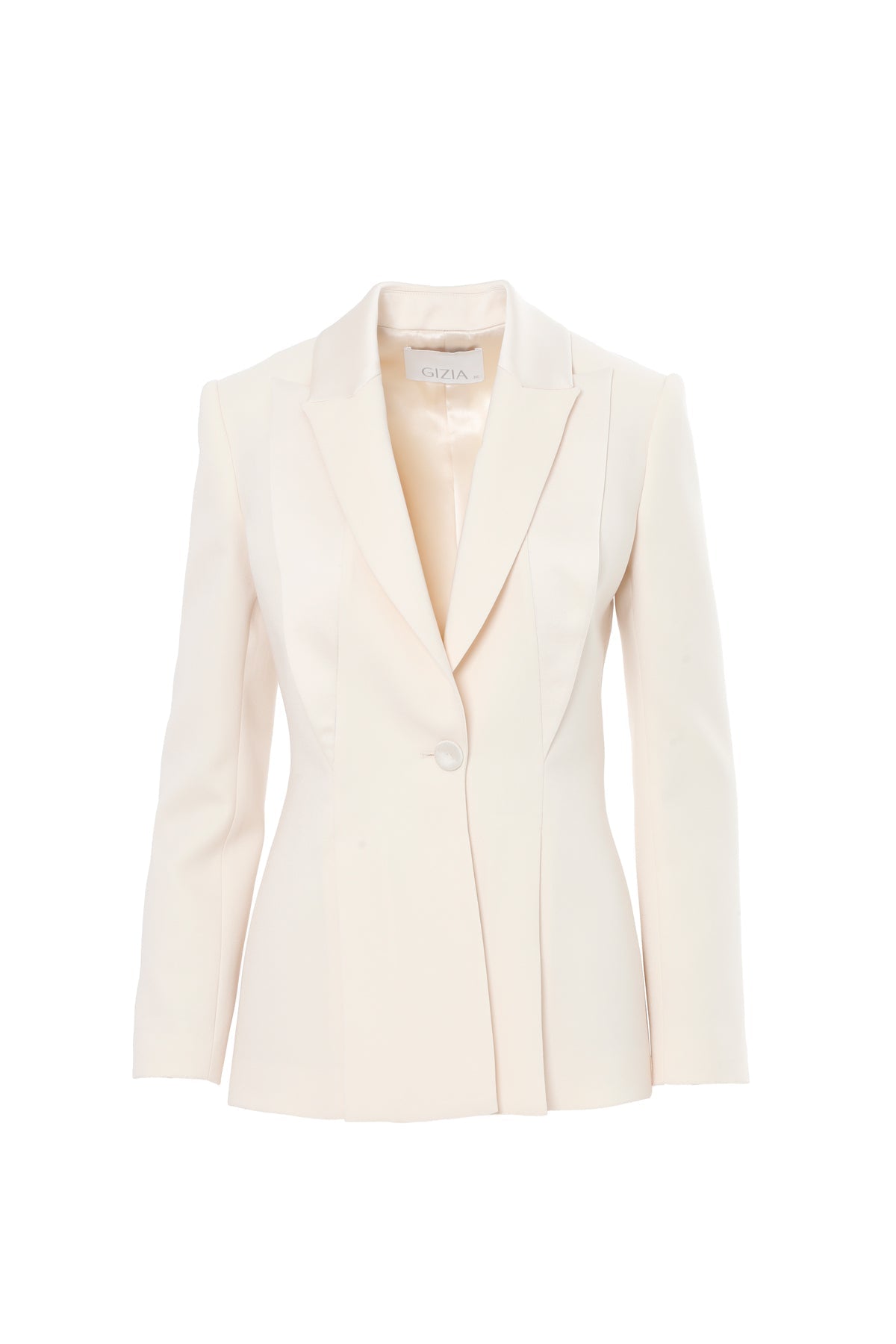 Beige Notched-Collar Lined Jacket