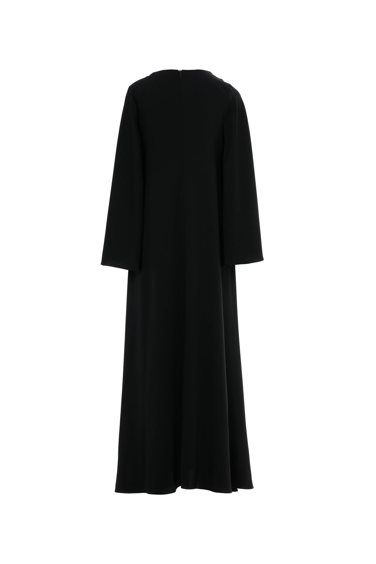 Black Embroidered Cut-Out Long Dress