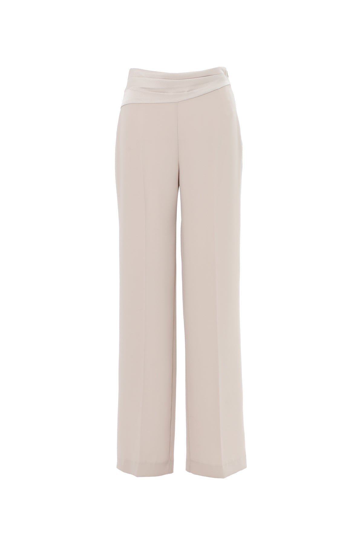 Beige Trousers with Folding Detail