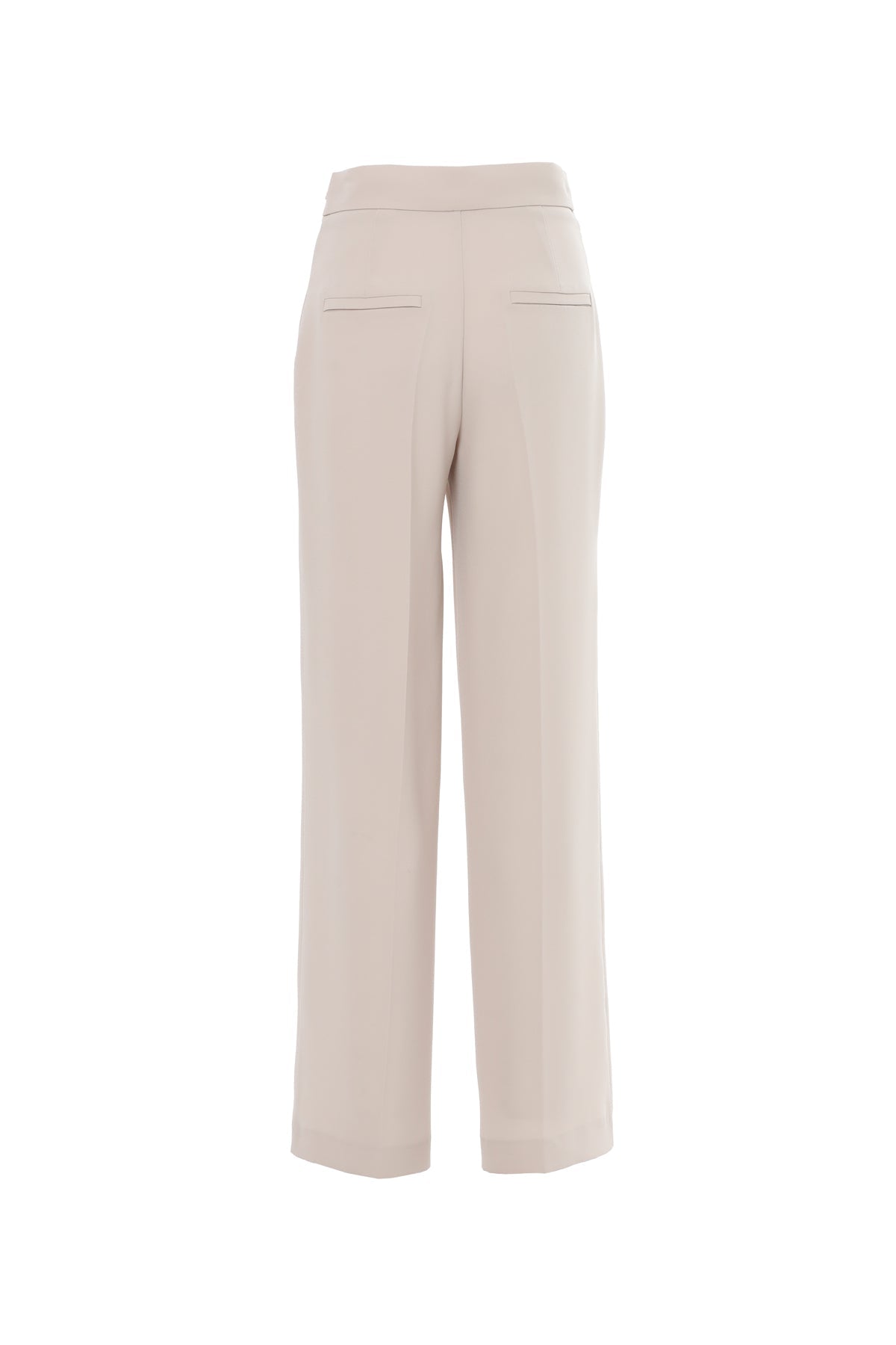 Beige Trousers with Folding Detail