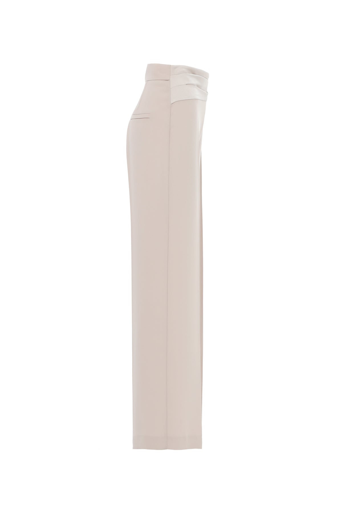 Beige Trousers with Folding Detail
