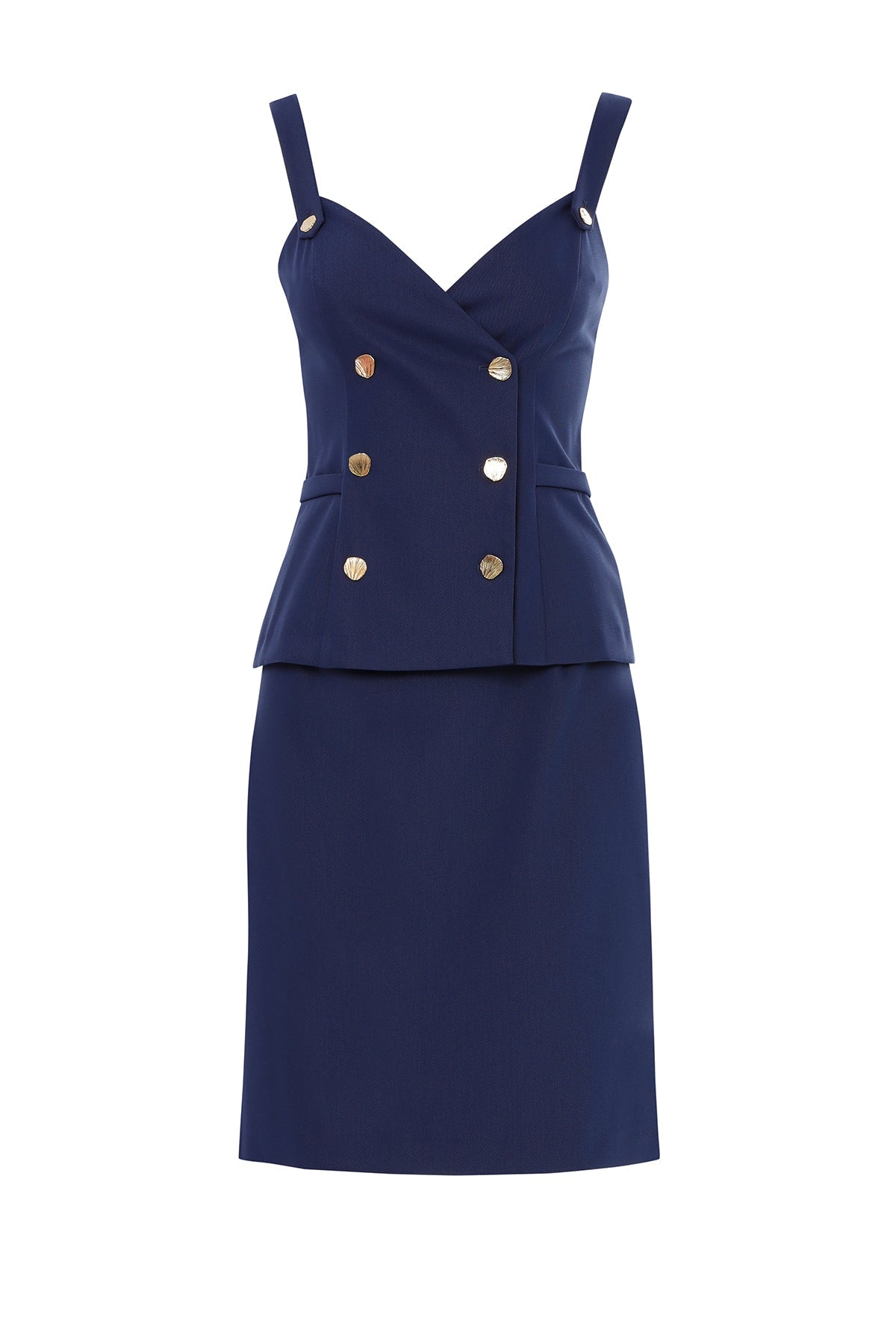 Navy Set with Double-Breasted Vest