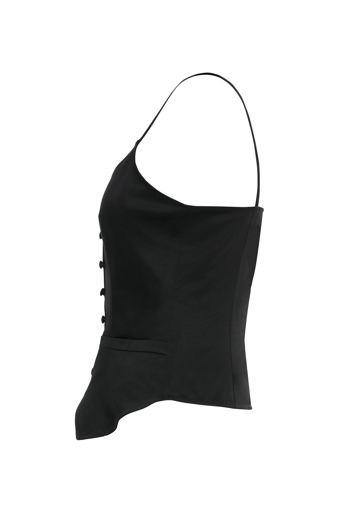 Black Button-Front Blouse