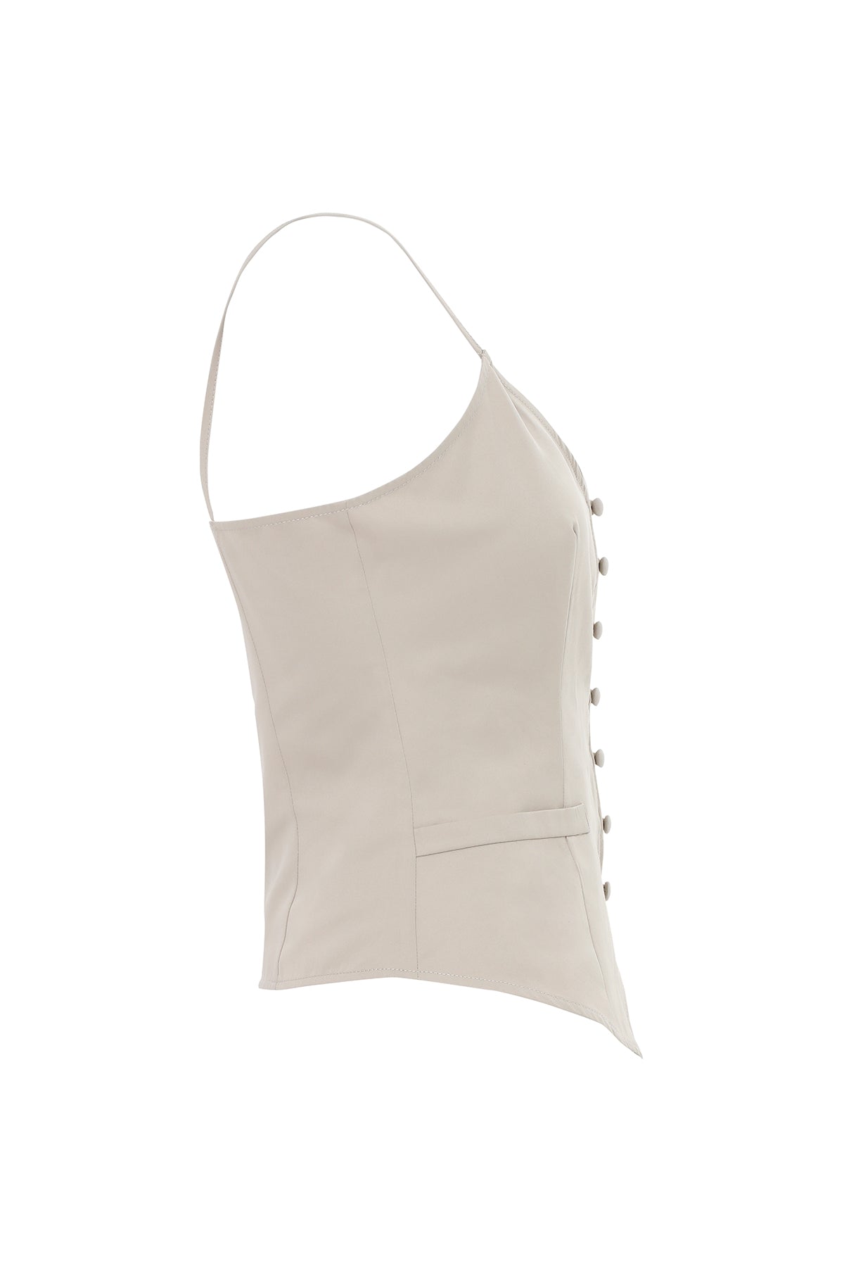 Beige Button-Front Blouse