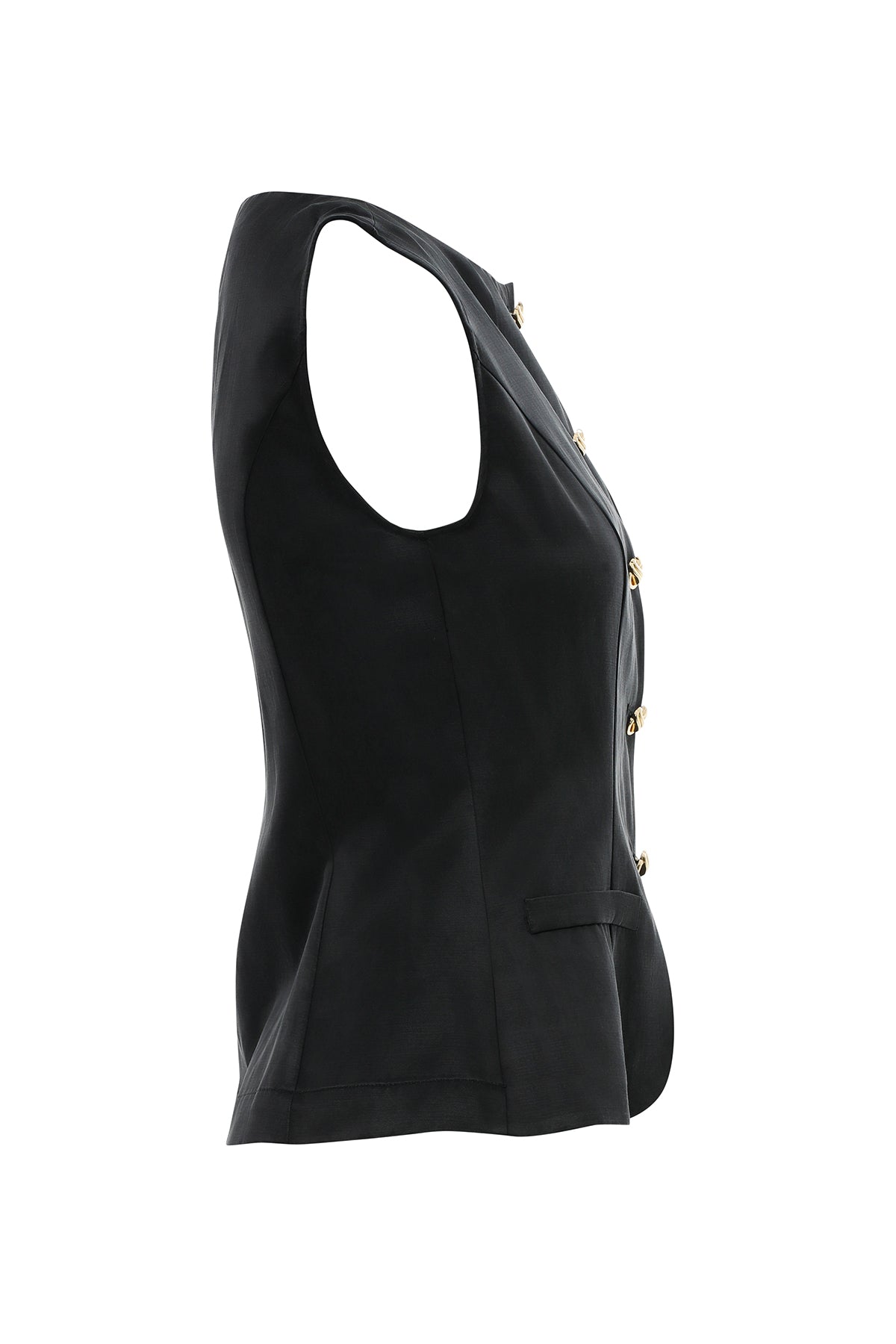 Black Gold Button Blouse