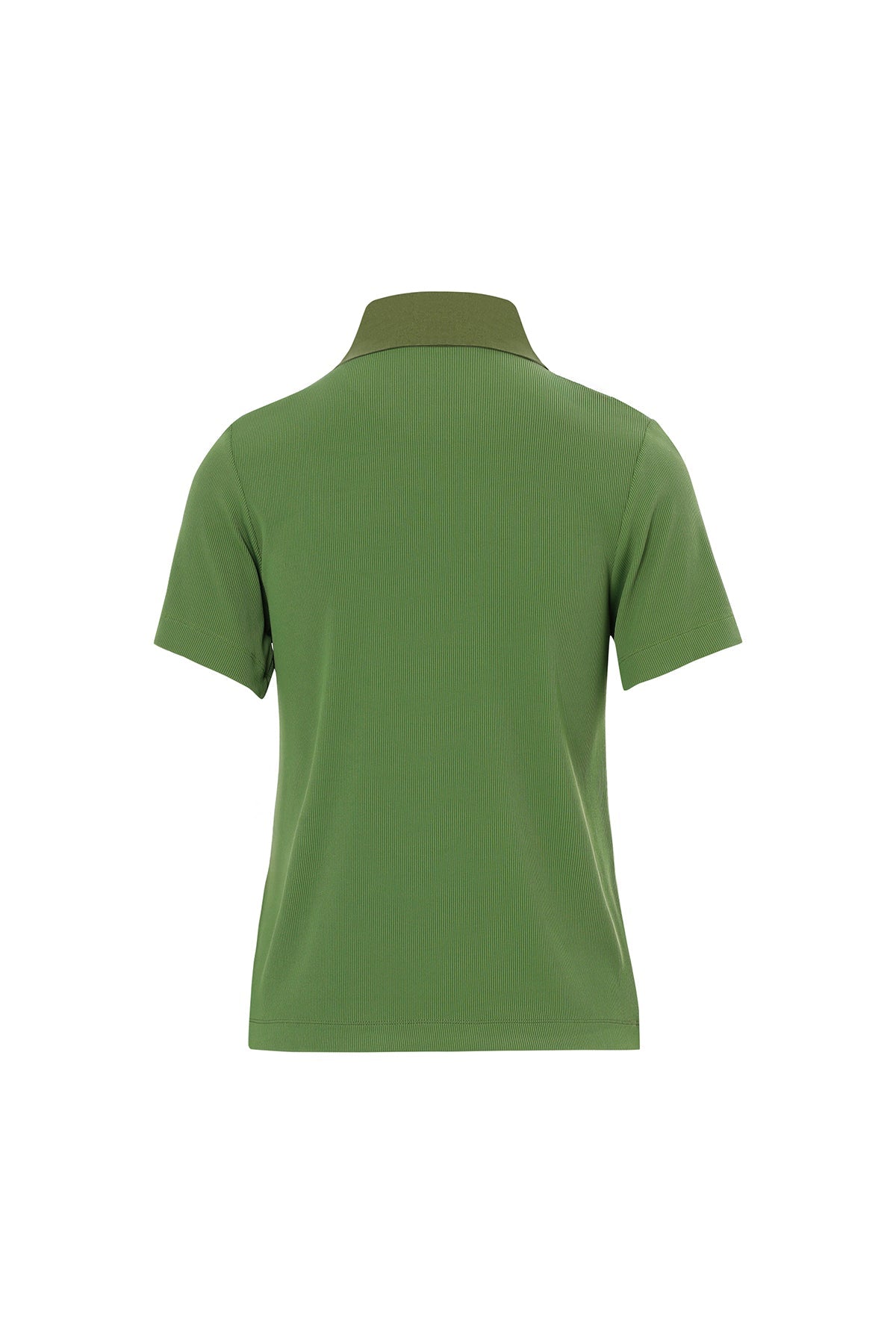 Half-Sleeve Blouse with Zipper Collar