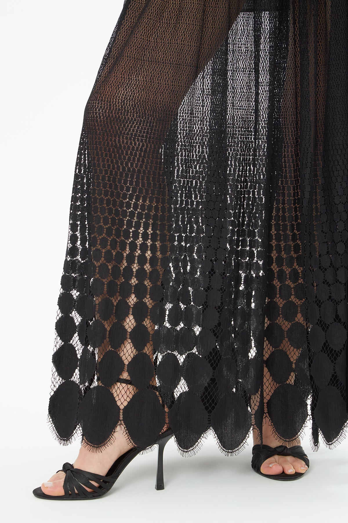 Black Long Dress with Sheer Skirt