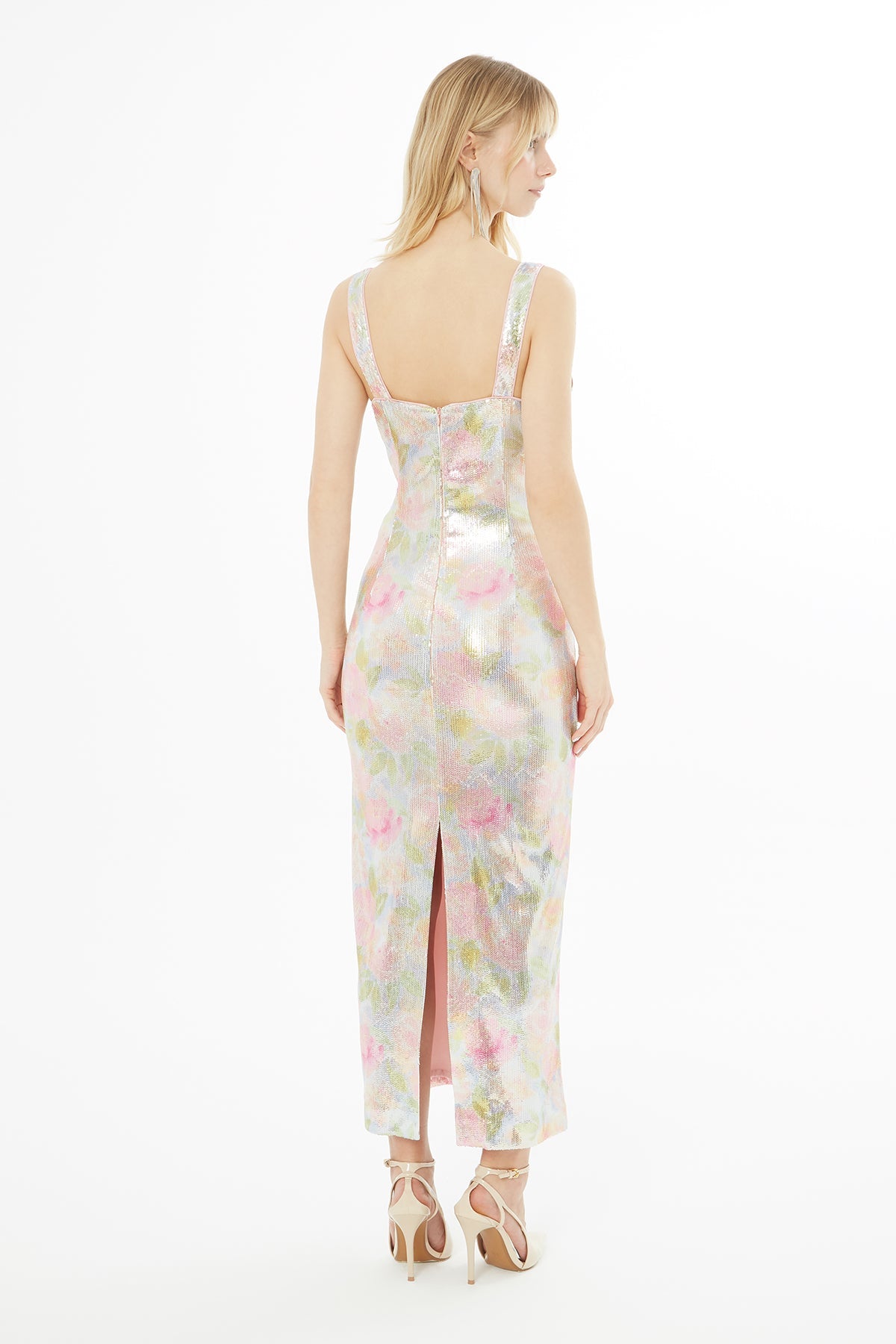 Strappy Sequin Midi Dress