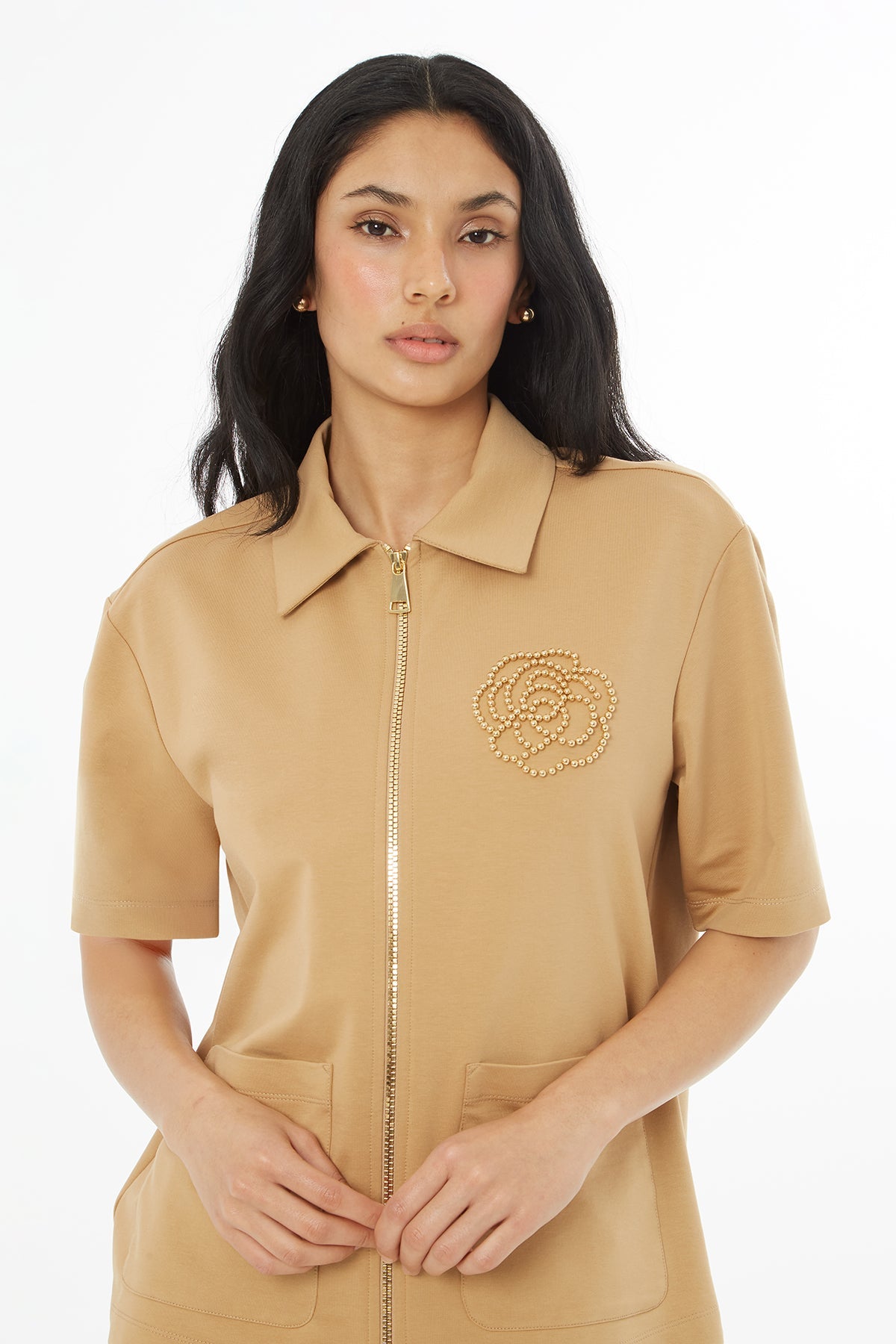 Zippe Tracksuit Set with Floral Accessories