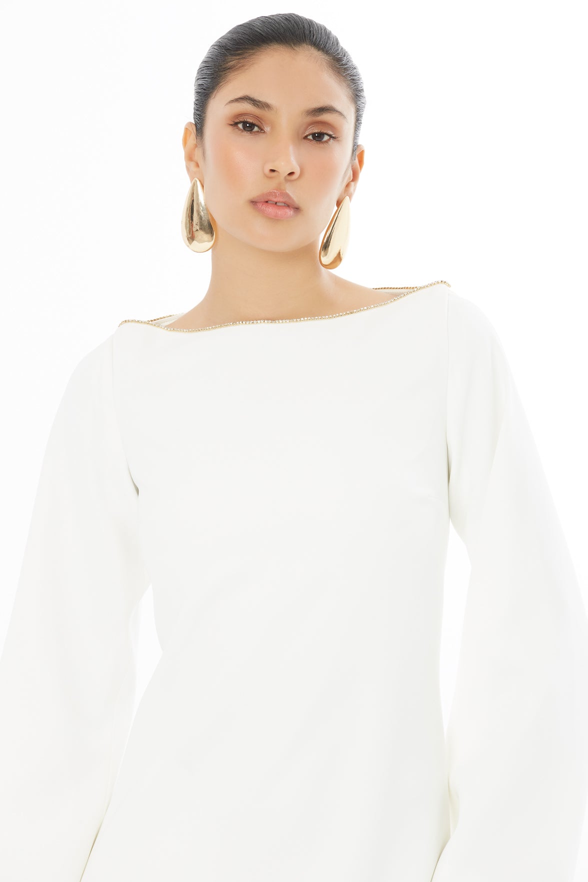 White Maxi Dress with Tasseled Back