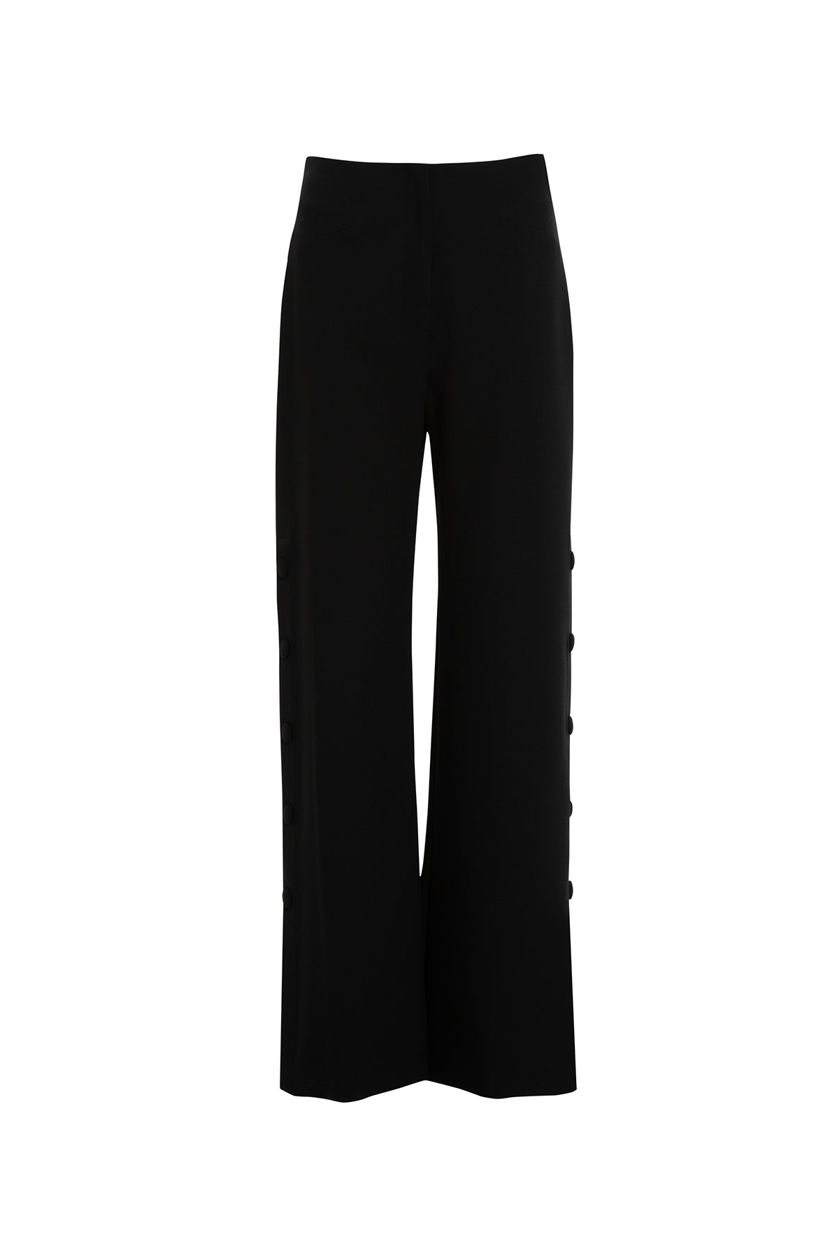 Pleated Detail High Waist Palazzo Black Pants N