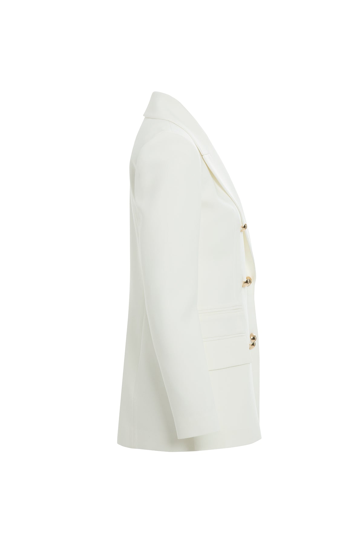 Long Sleeve Shoulder Padded Off-White Jacket N