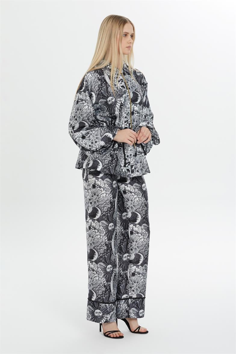 Printed Black Suit