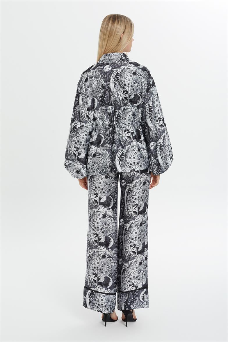 Printed Black Suit