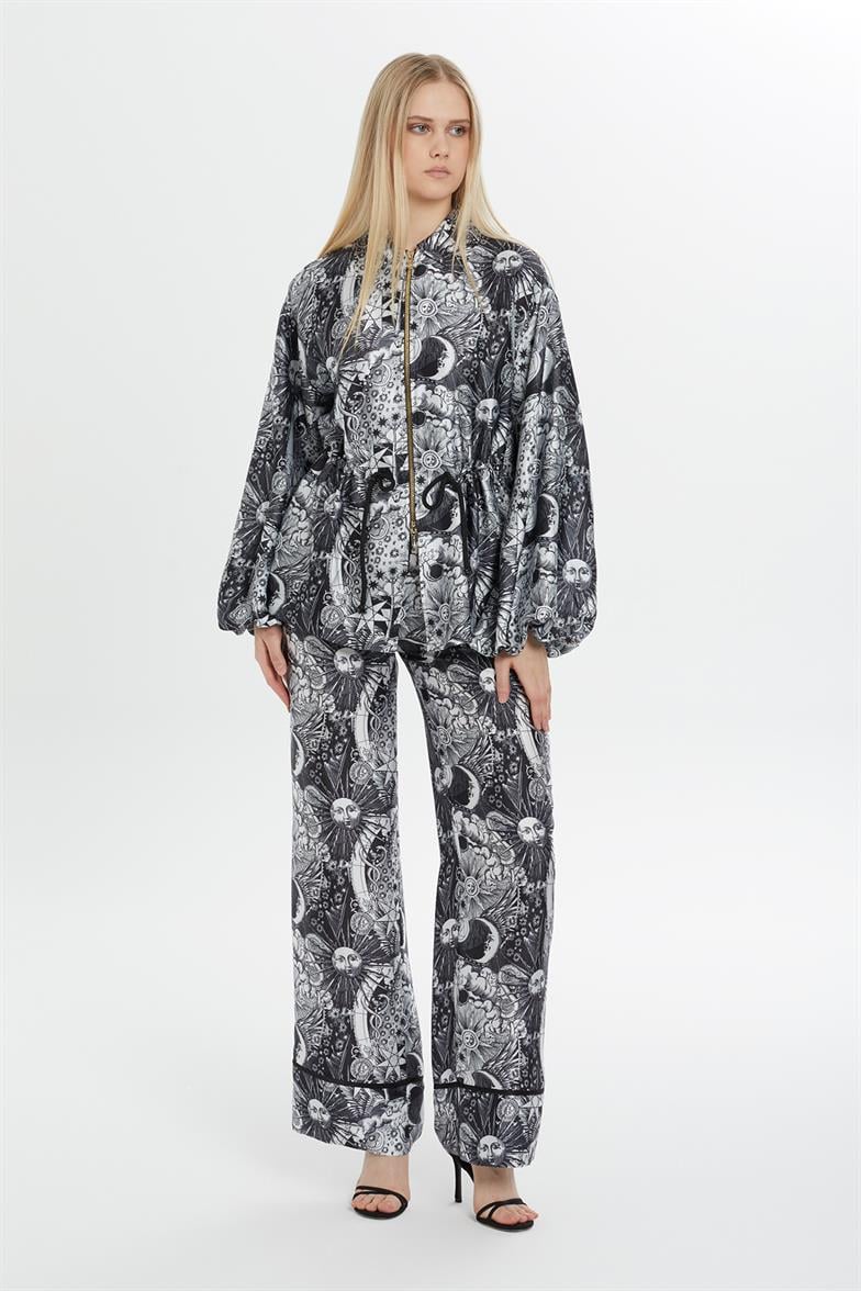 Printed Black Suit