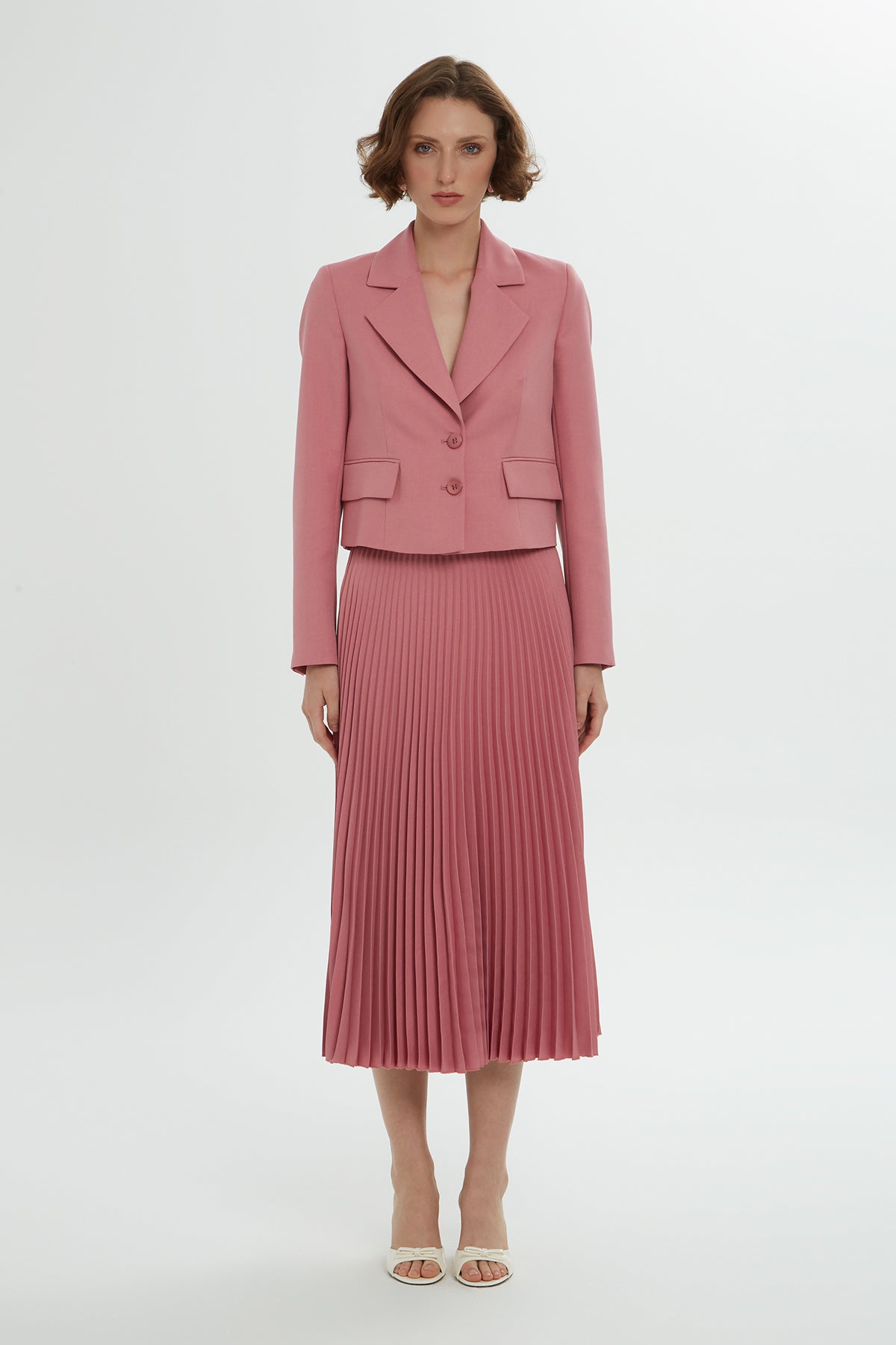 Pink Set with Pleated Skirt N