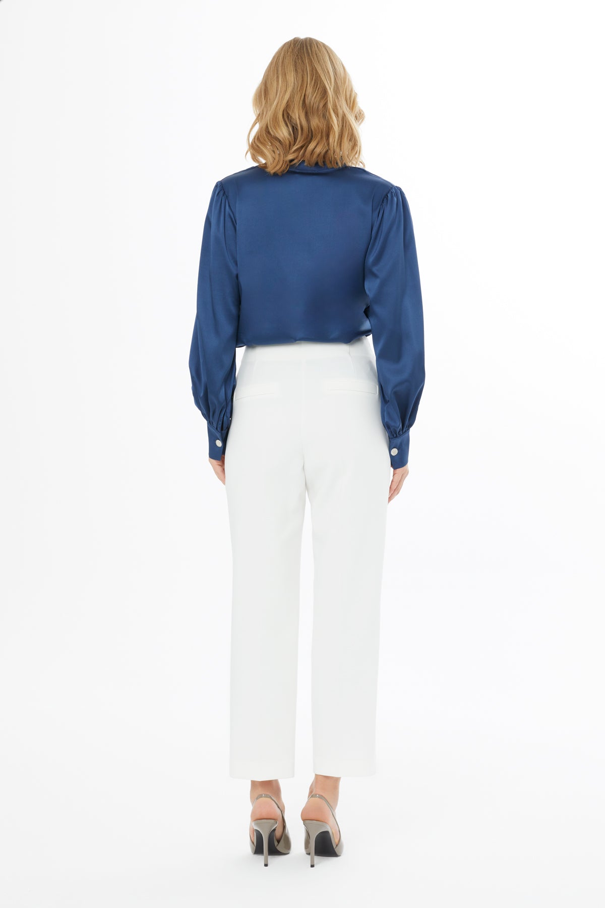 Ecru High-Waist Pants
