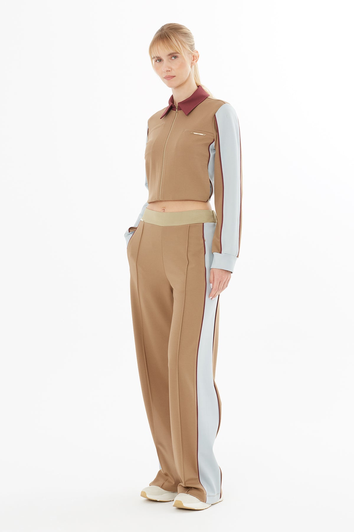 Brown Wide-Leg Sweatpants