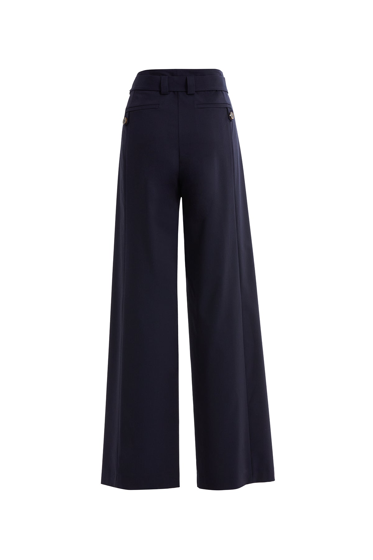 Navy Pants with Button Detail