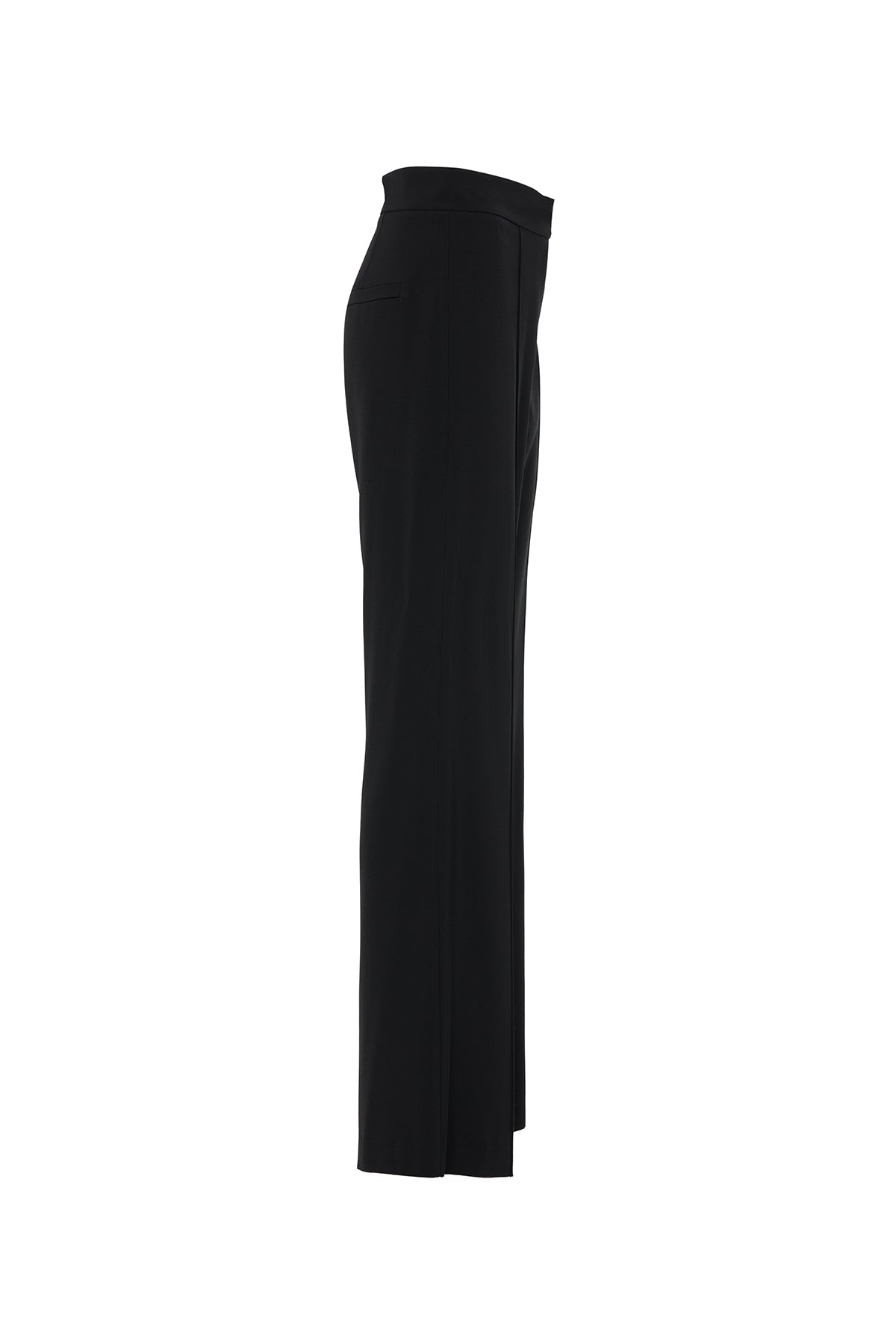 Black Hook-Fastening Palazzo Trousers
