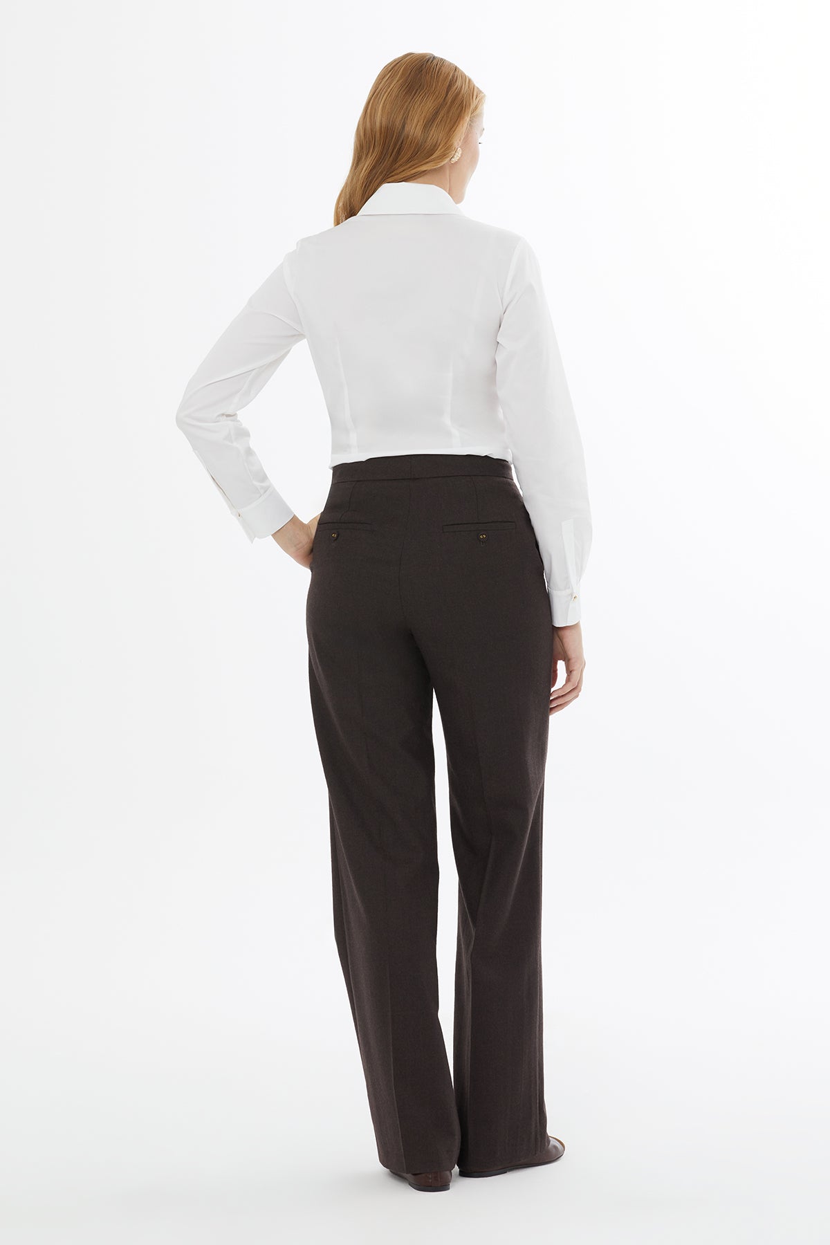 Black Wide Trousers with Buttons