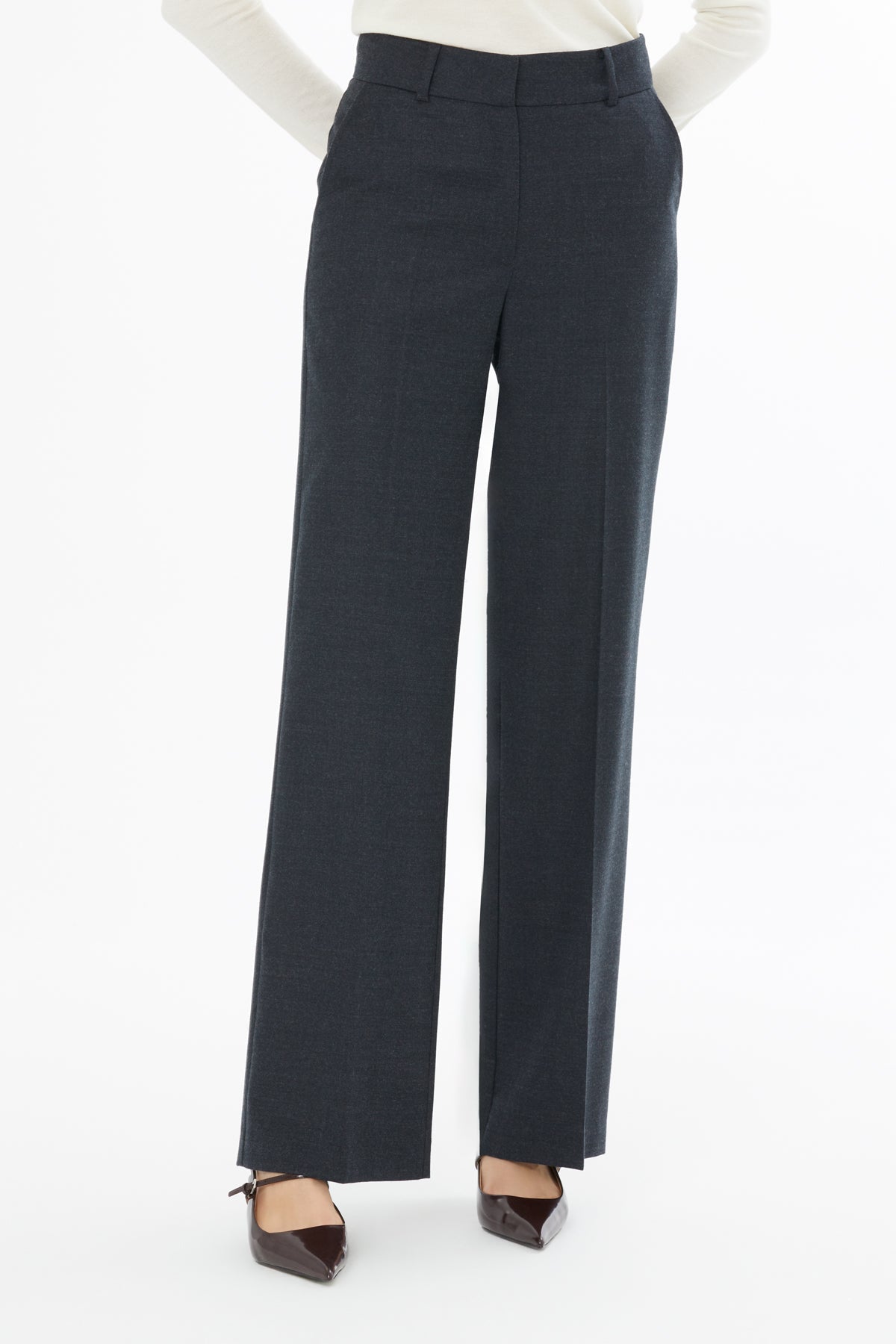 Grey Wide-Leg Trousers