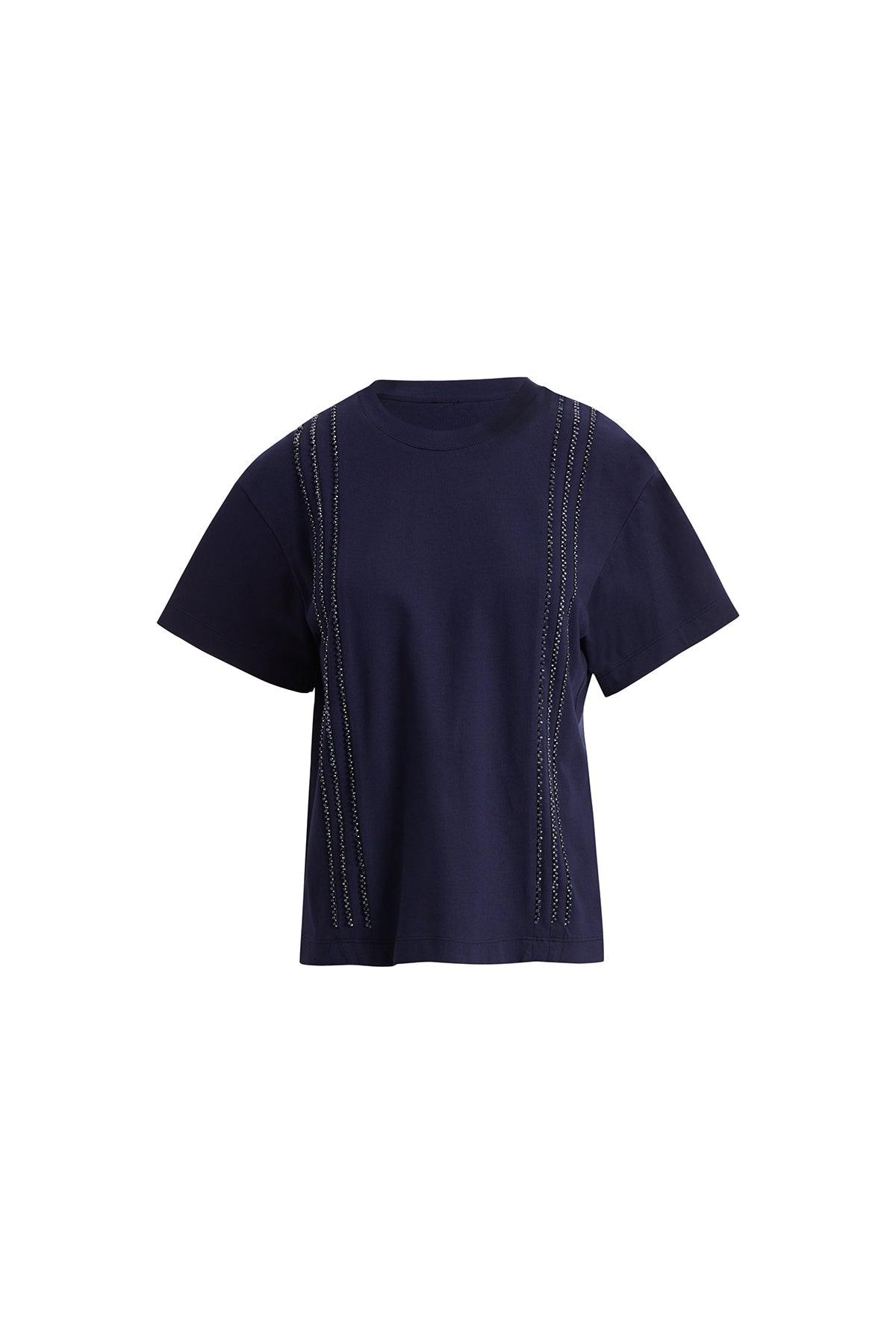 Navy T-Shirt with Front Stripe Detail
