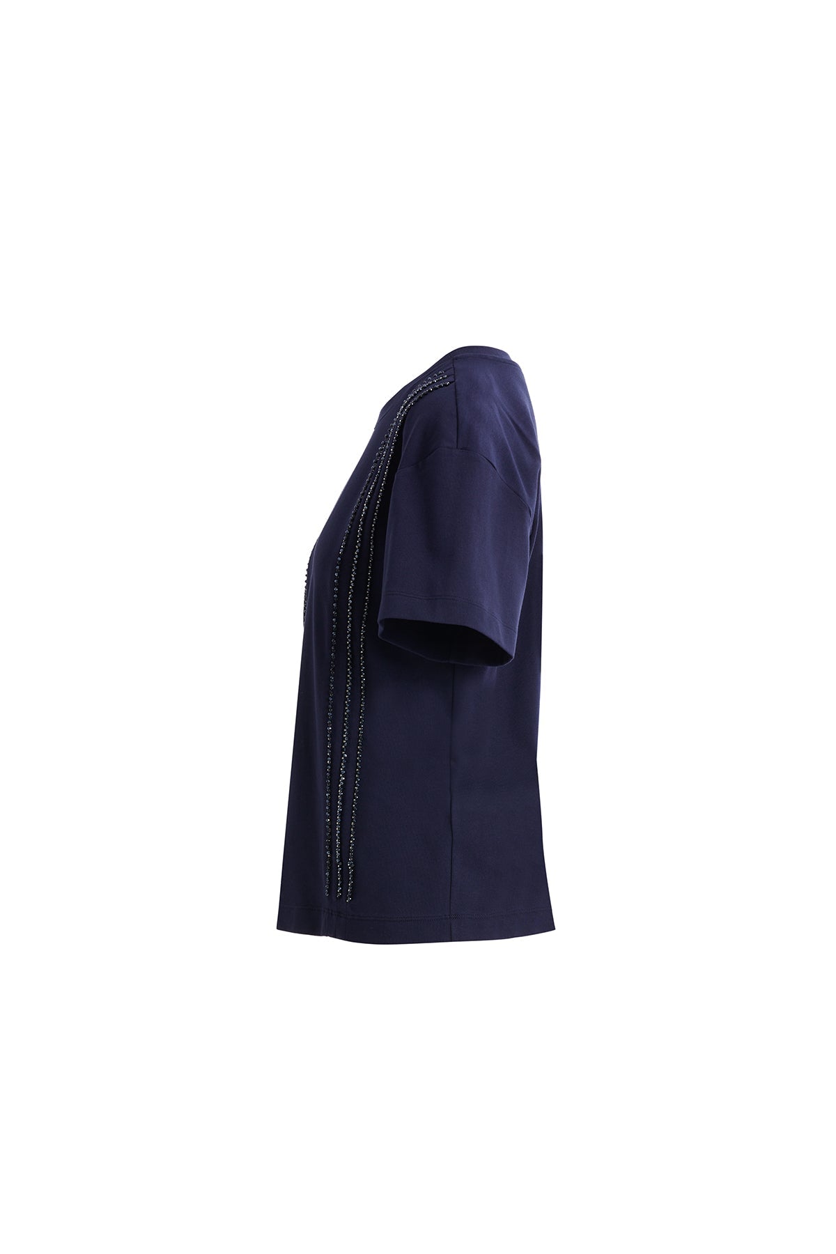 Navy T-Shirt with Front Stripe Detail