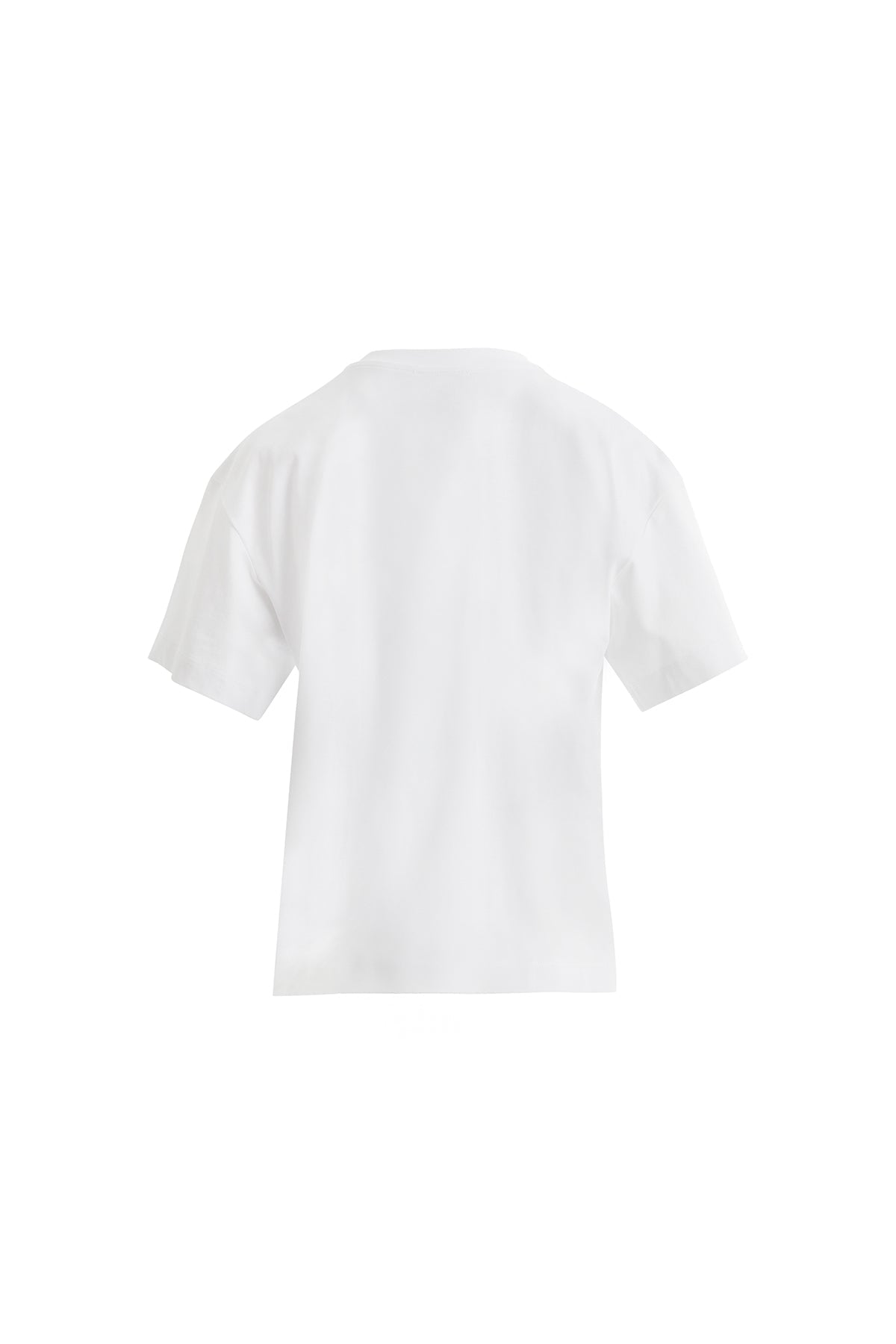 White T-Shirt with Front Stripe Detail
