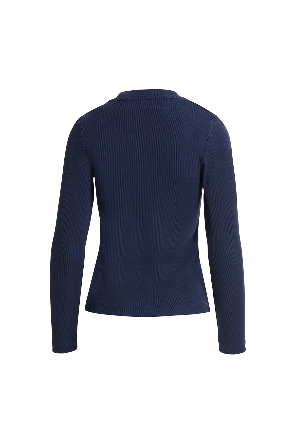 Blue Rhinestone Collar Long Sleeve Blouse