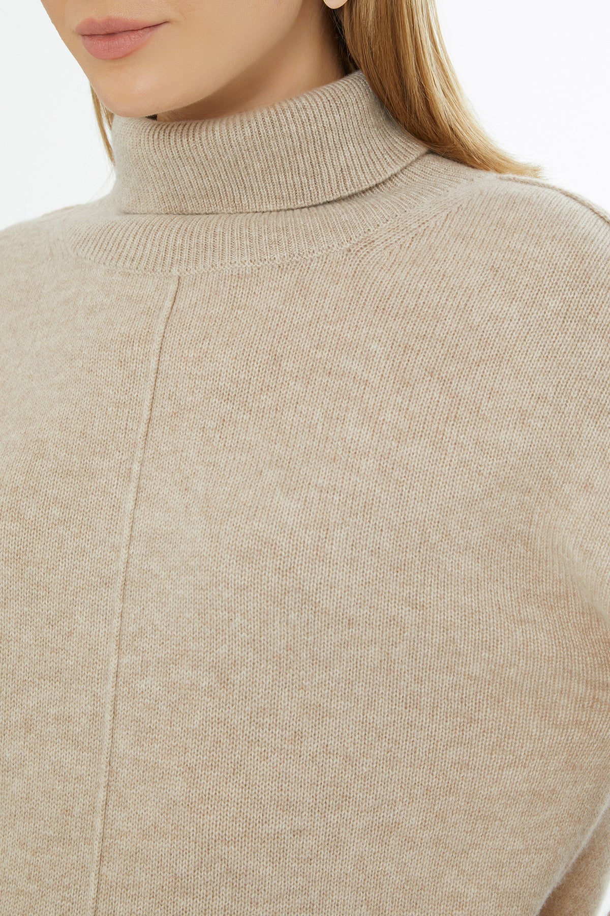 Pink Long-Sleeve Turtleneck Sweater